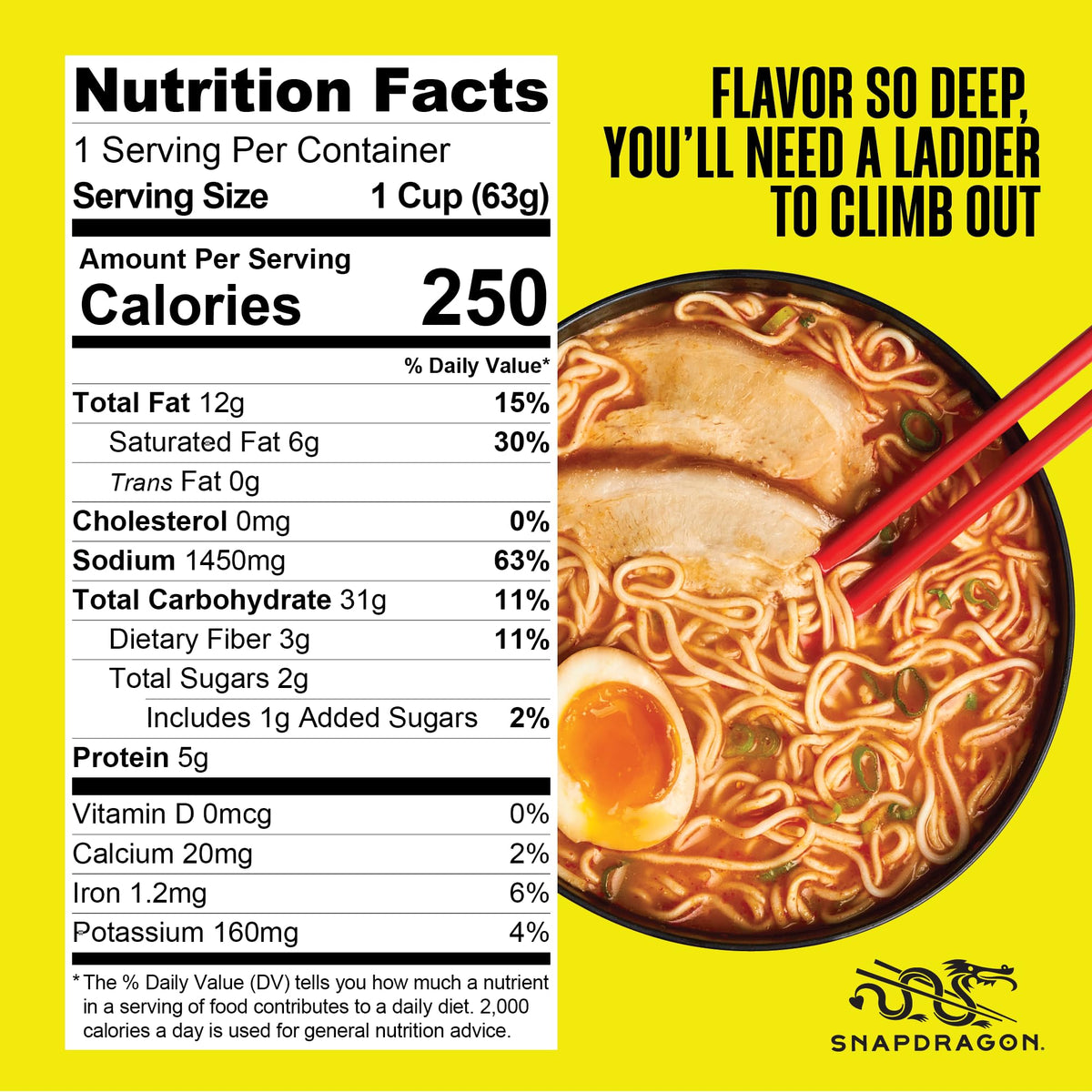Snapdragon Tonkotsu Ramen Cup Noodles – 6 Pack Instant Ramen Bowls