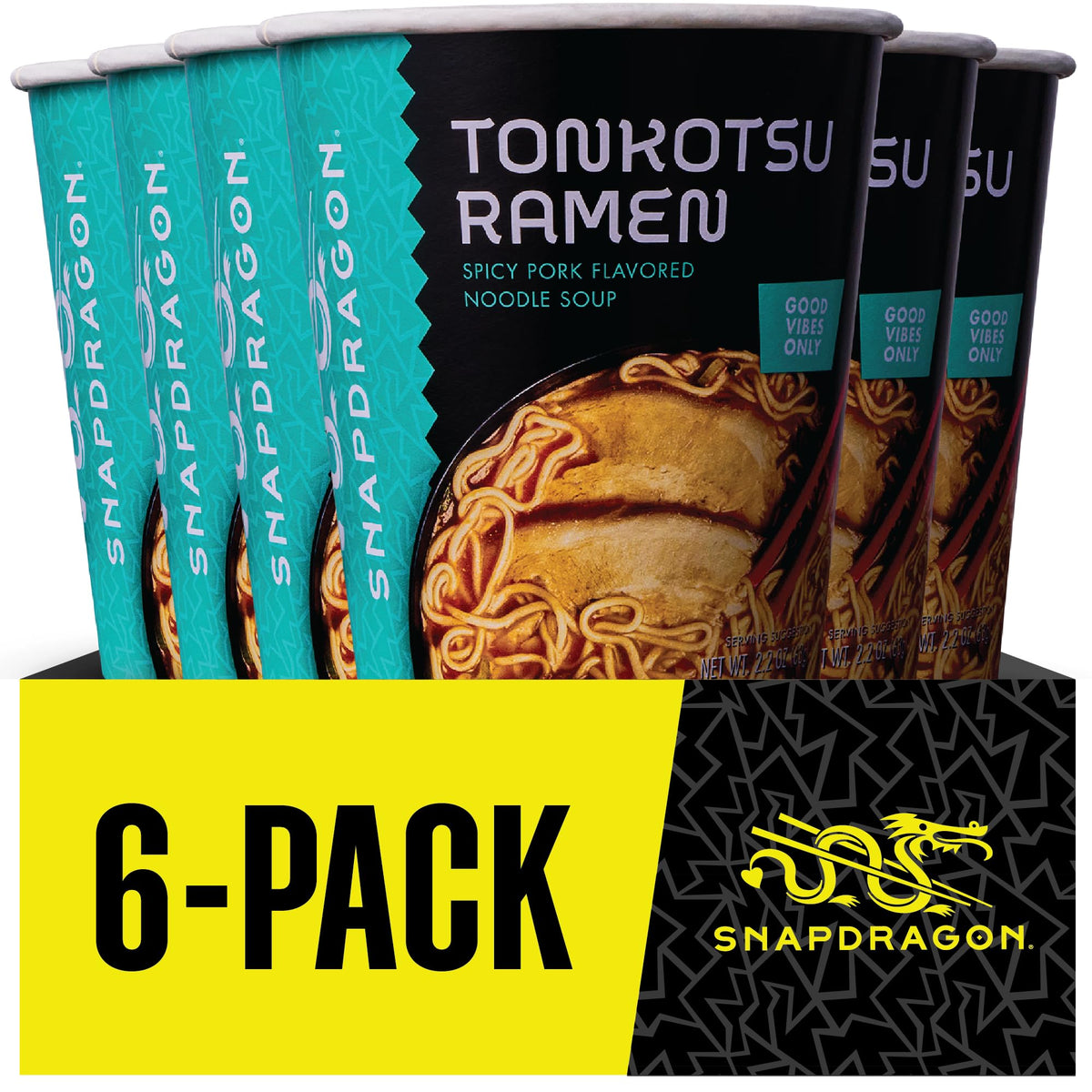 Snapdragon Tonkotsu Ramen Cup Noodles – 6 Pack Instant Ramen Bowls