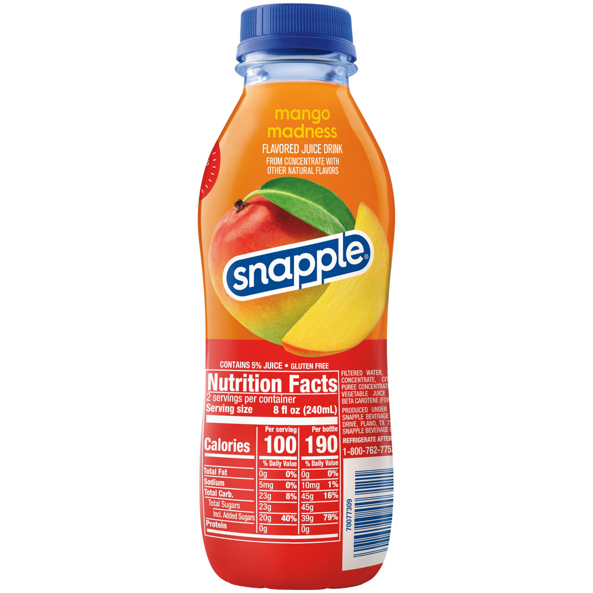 Snapple Mango Madness Flavored Juice Drink – 16 fl oz Bottle, Pack of 12 | All Natural