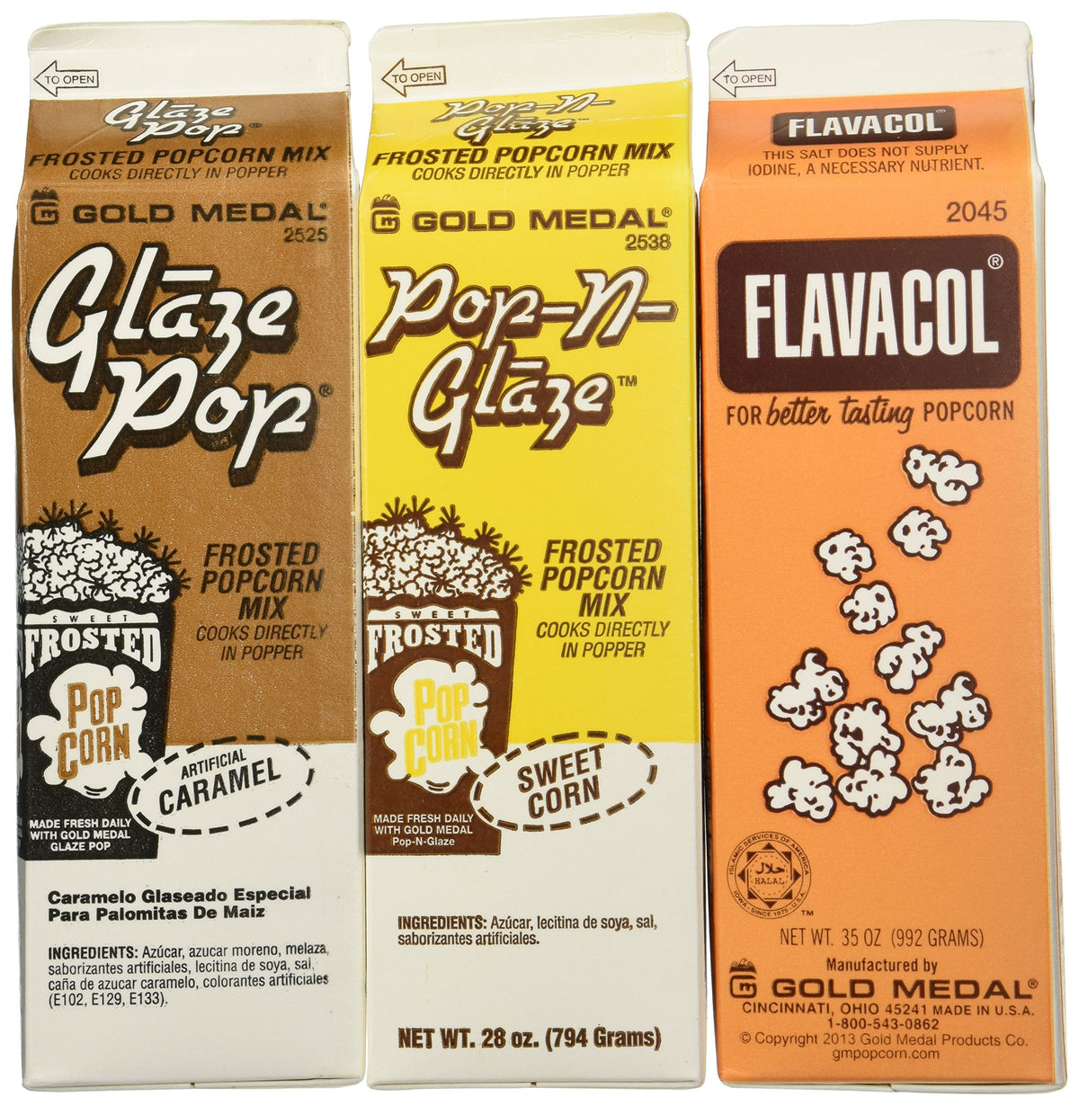 Snappy Flavacol Salt & Glaze Pop Flavoring 3 Pack – Theater-Style Popcorn & Kettle Corn Finish