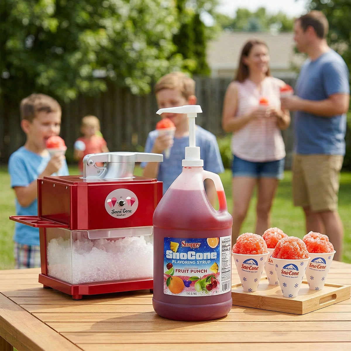 SNAPPY Fruit Punch Sno Cone Syrup – 1 Gallon, Ready to Use for Snow Cone Machines