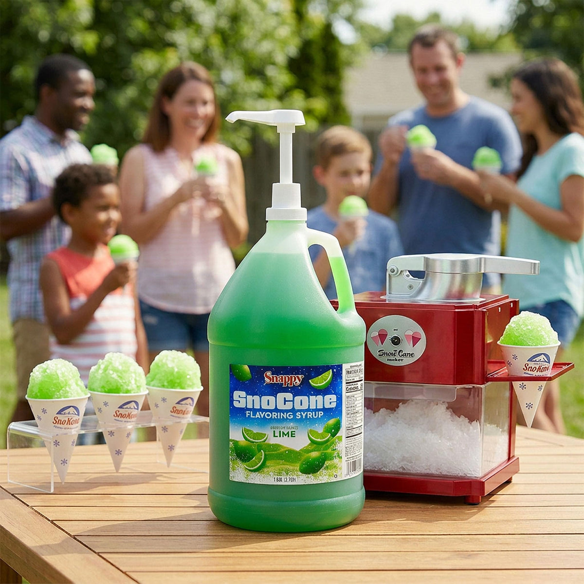 SNAPPY Lime Sno Cone Syrup — 1 Gallon, Ready-to-Use for Snow Cone Machines