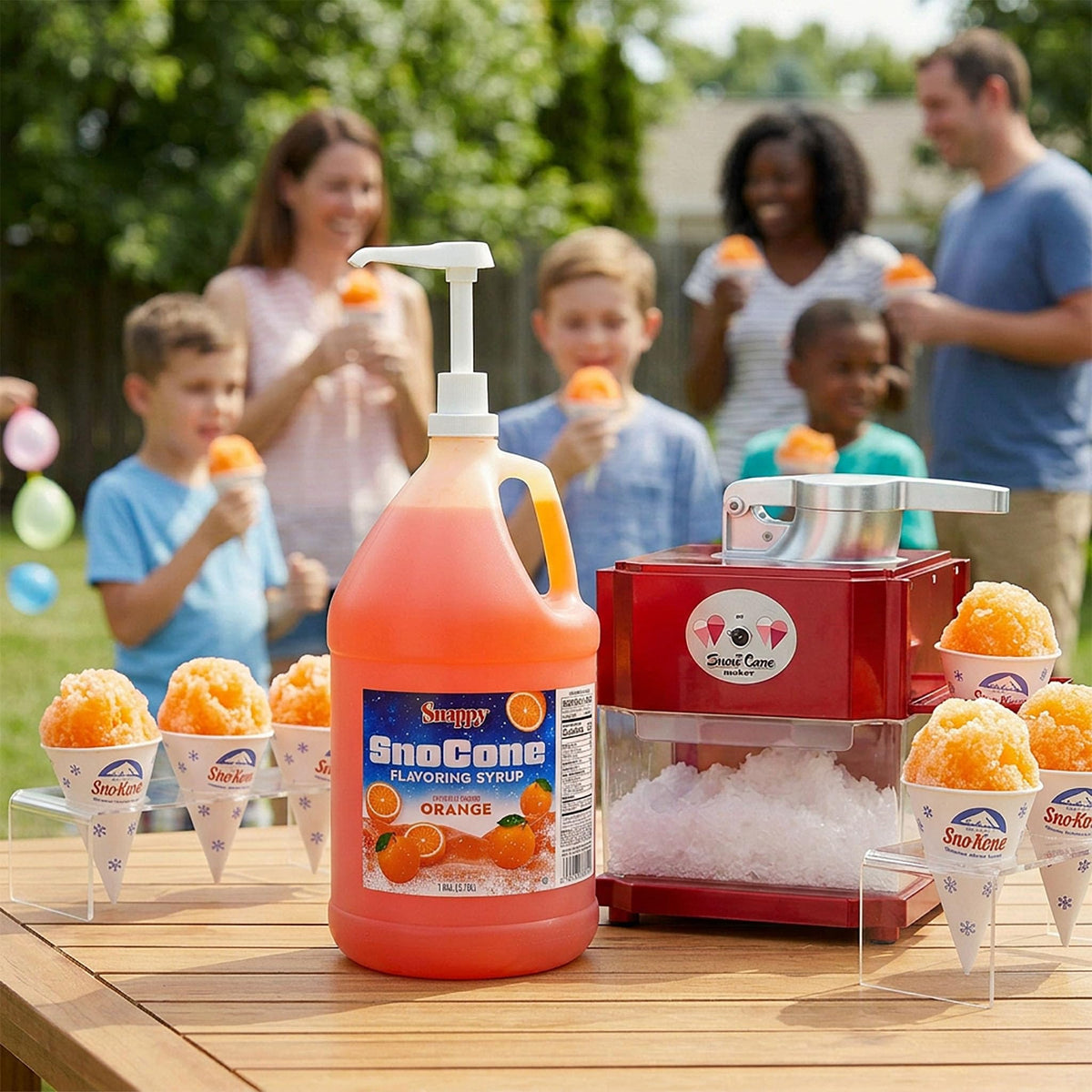 SNAPPY Orange Sno Cone Syrup – 1 Gallon, Ready to Use for Snow Cones & Shaved Ice