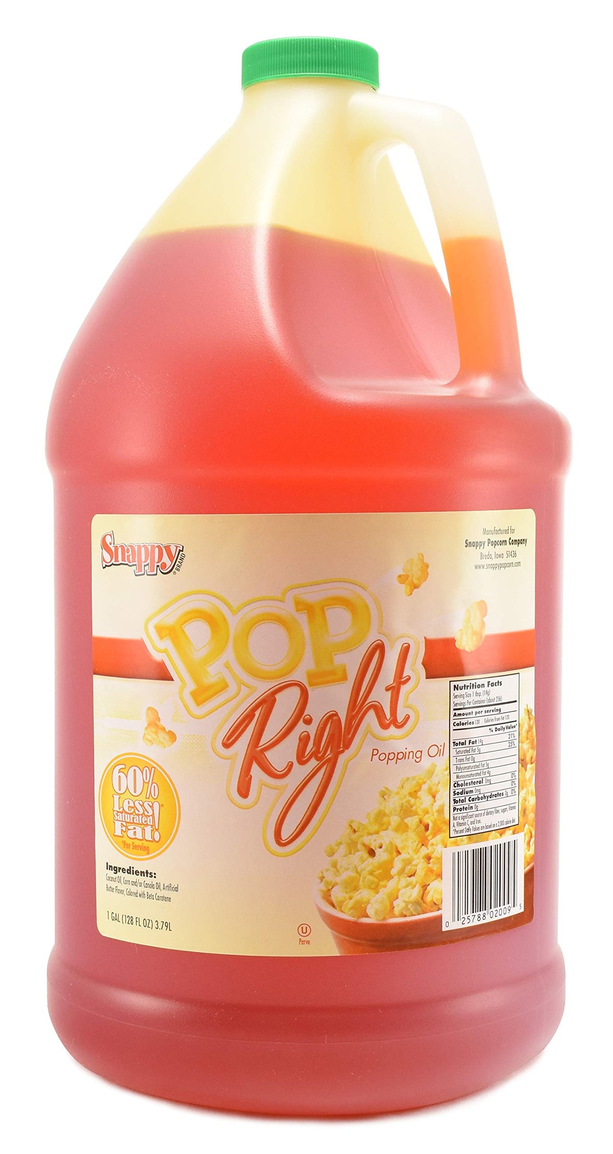 SNAPPY Pop Rite Butter Flavored Popcorn Oil – 1 Gallon for Popcorn Machines