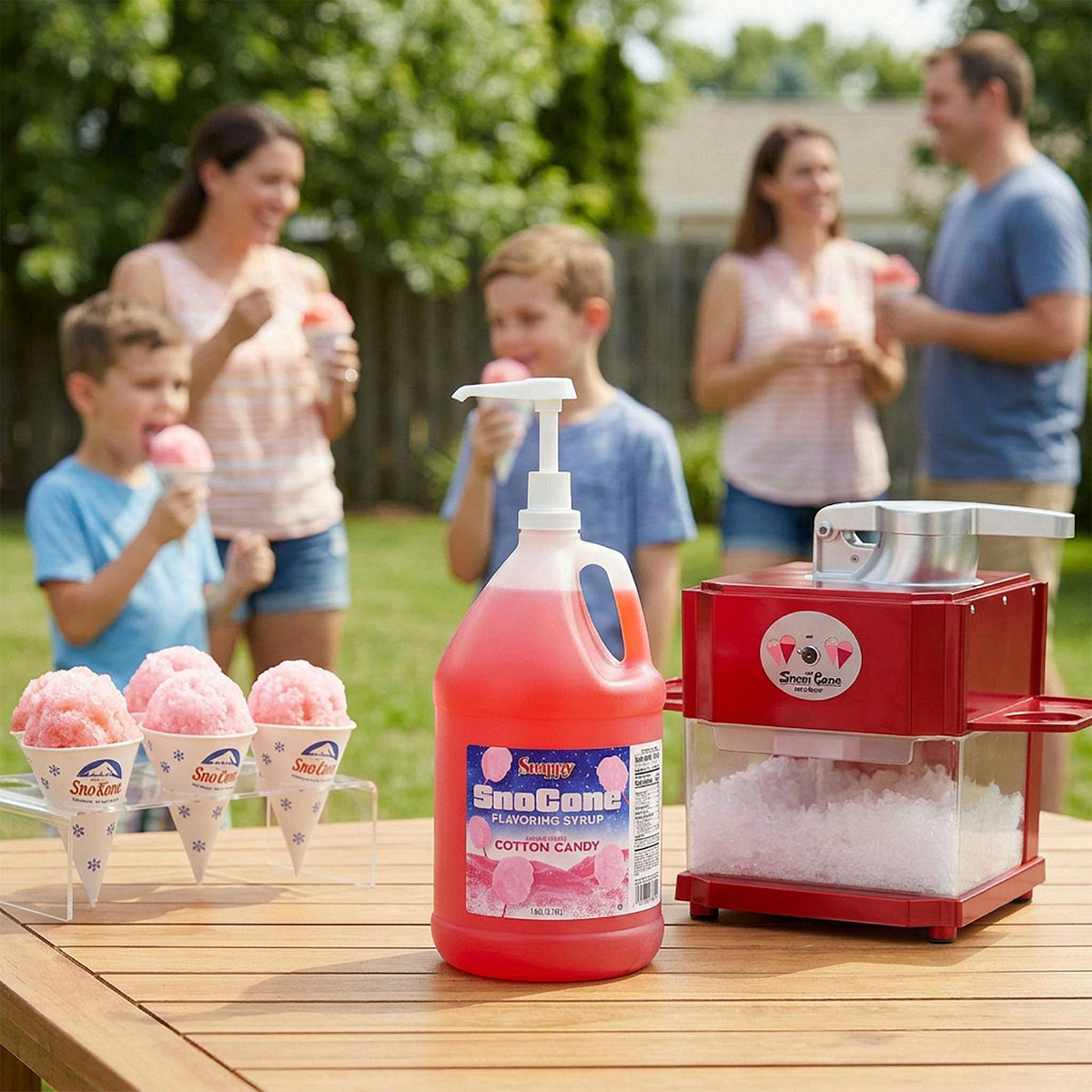 Snappy Cotton Candy Sno Cone Syrup – 1 Gallon, Ready-to-Use for Snow Cone Machines