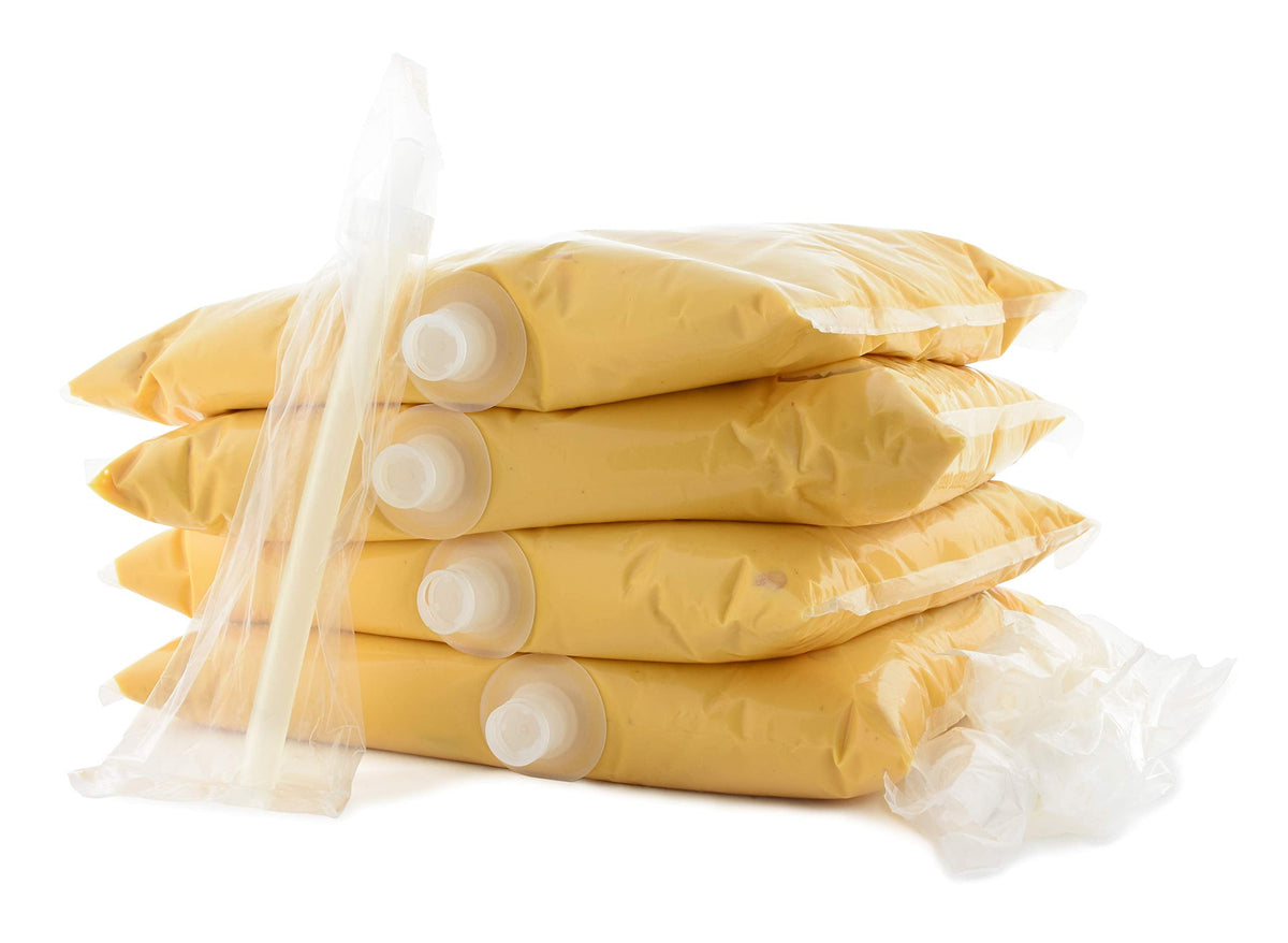 SNAPPY Ricos Nacho Cheese Sauce – 4 x 140 oz Pouches with Dispenser Tubes | Gluten Free, USA Made