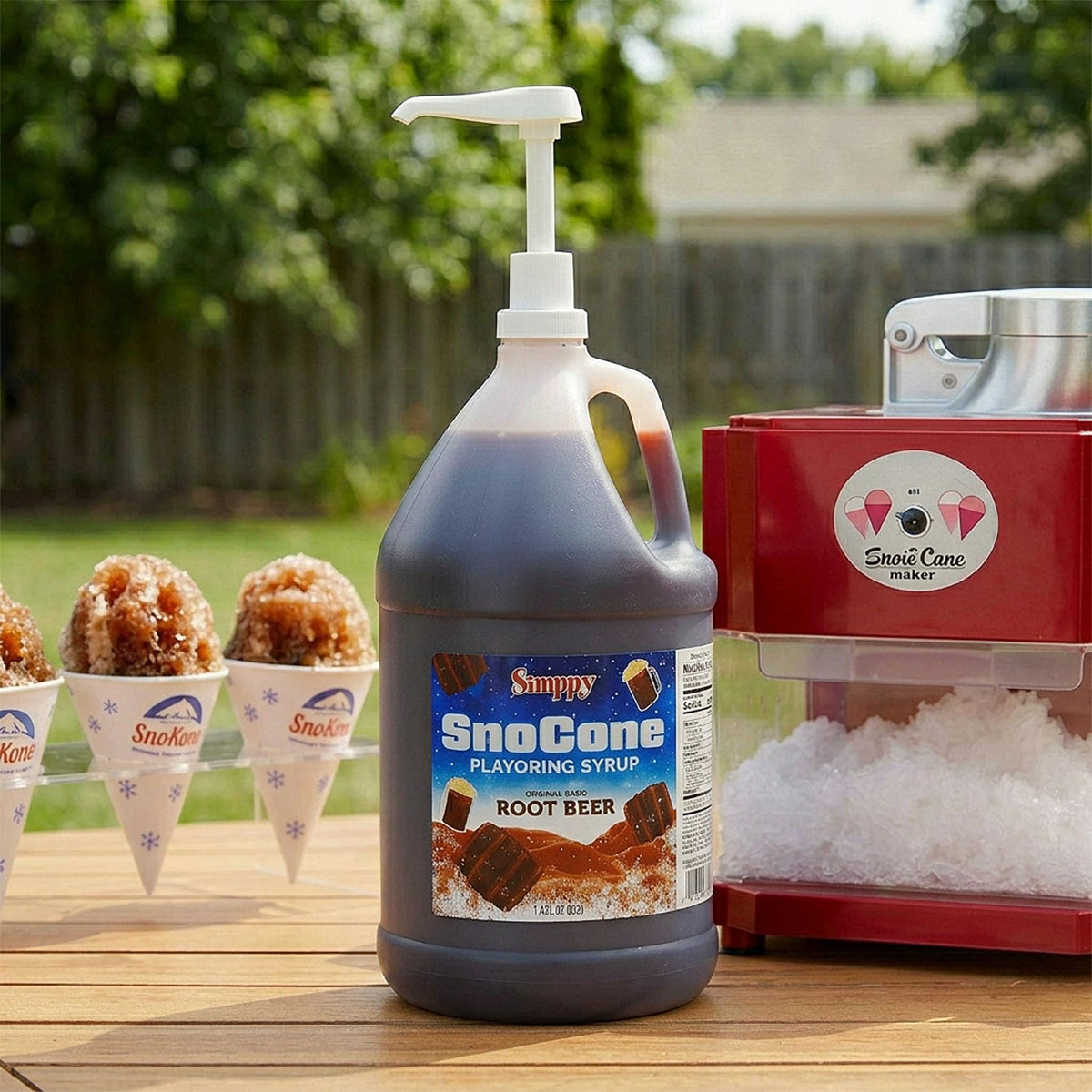 SNAPPY Root Beer Sno Cone Syrup, 1 Gallon – Ready to Use for Snow Cone Machines