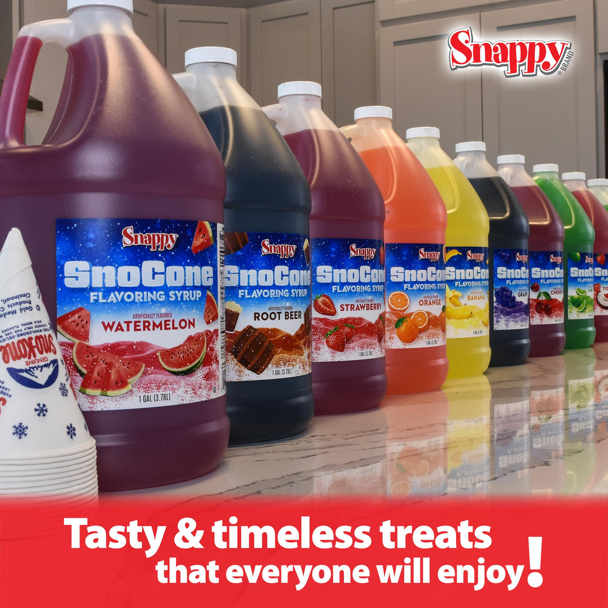 Snappy Cotton Candy Sno Cone Syrup – 1 Gallon, Ready-to-Use for Snow Cone Machines