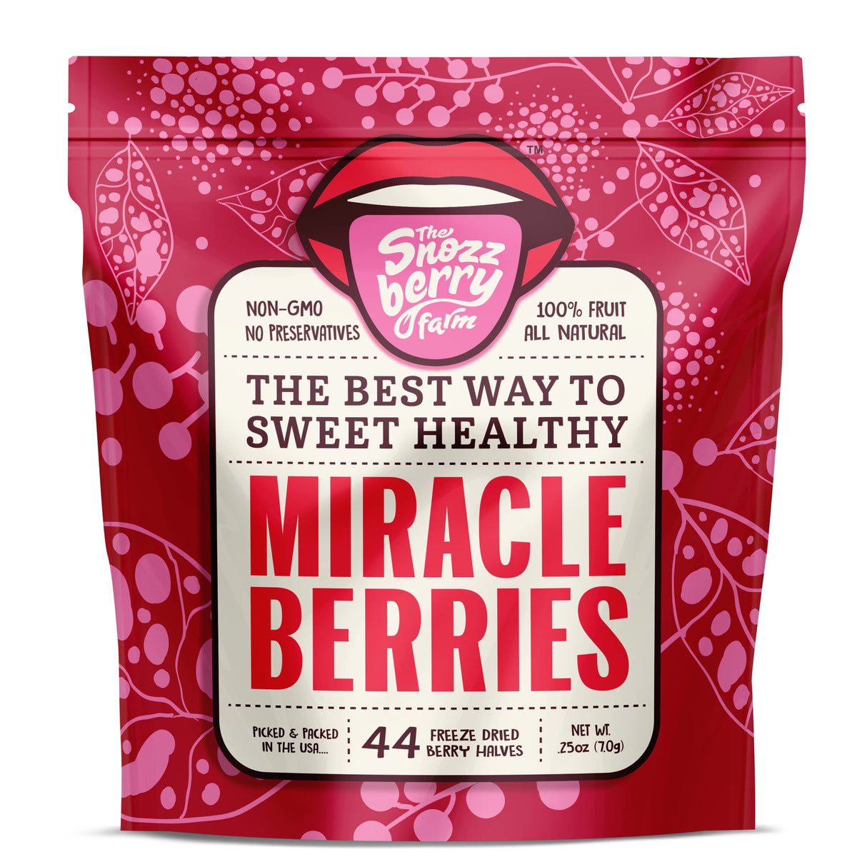 Miracle Berries by Snozzberry Farm | 44 Berry Halves | Freeze-Dried, USA Grown | Turn Sour to Sweet | Best Value