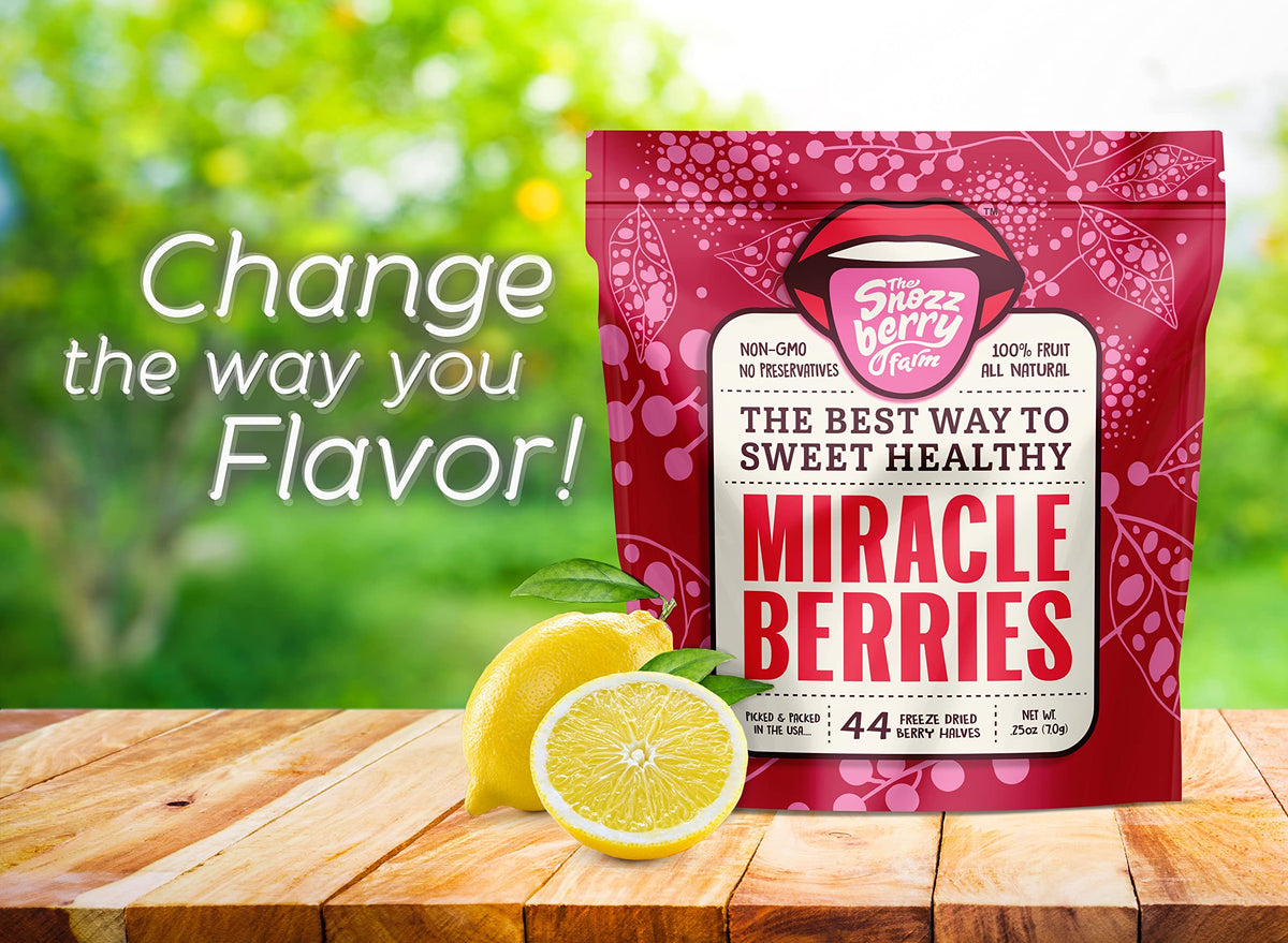Miracle Berries by Snozzberry Farm | 44 Berry Halves | Freeze-Dried, USA Grown | Turn Sour to Sweet | Best Value