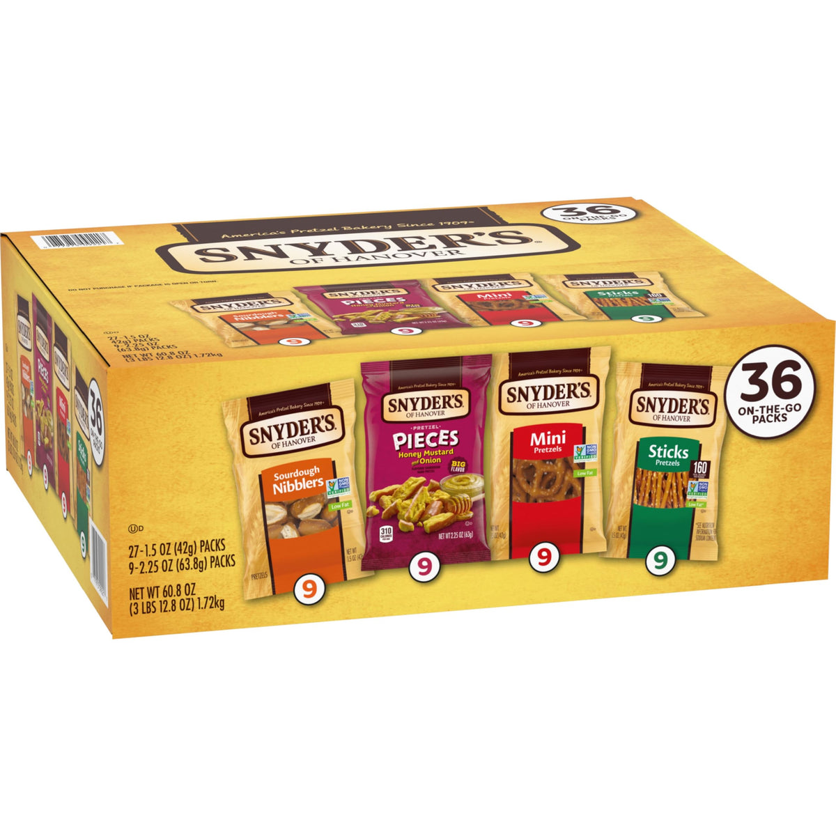 Snyder's of Hanover Variety Pack Pretzels — 36 Count (Pack of 36)