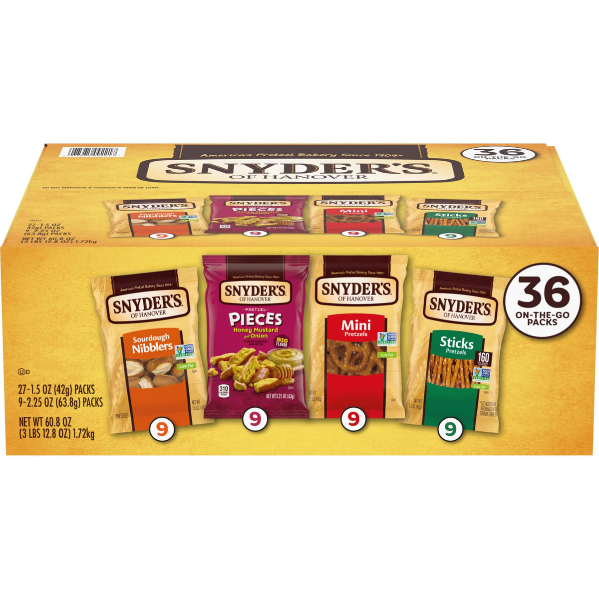 Snyder's of Hanover Variety Pack Pretzels — 36 Count (Pack of 36)