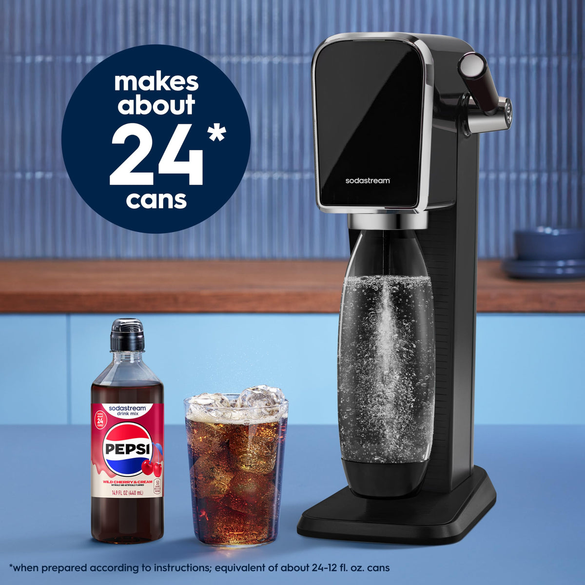 SodaStream Wild Cherry Pepsi & Cream Variety Beverage Mix — 4x 14.9oz Bottles (New Pour 440ml)