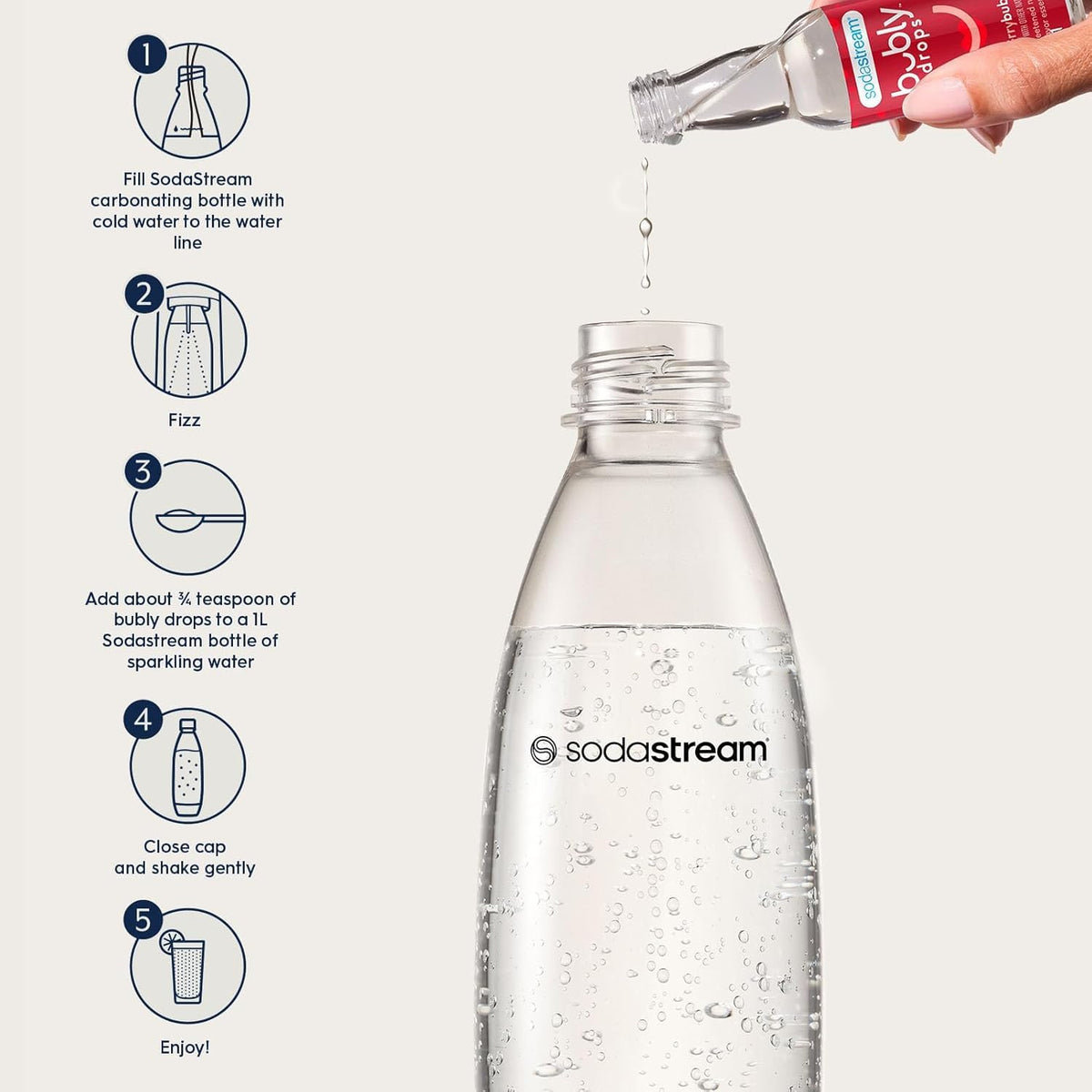 Sodastream Bubly Drops Variety Pack – 6 x 8 fl oz, Natural Fruit Flavors