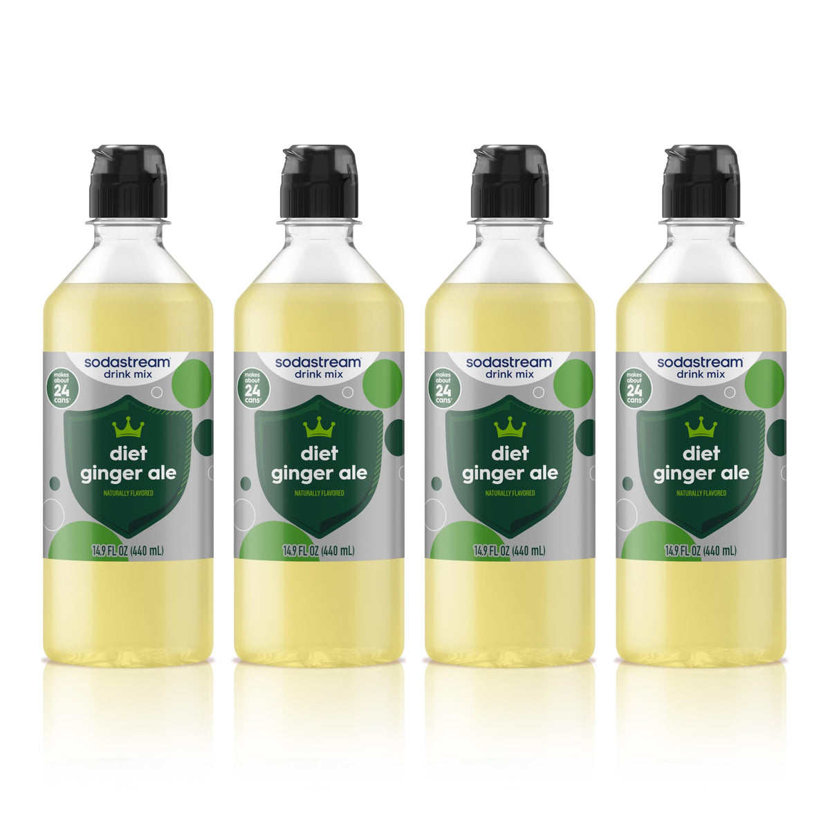 SodaStream Classics Diet Ginger Ale New Pour Bottle - Pack of 4, 14.9 fl oz