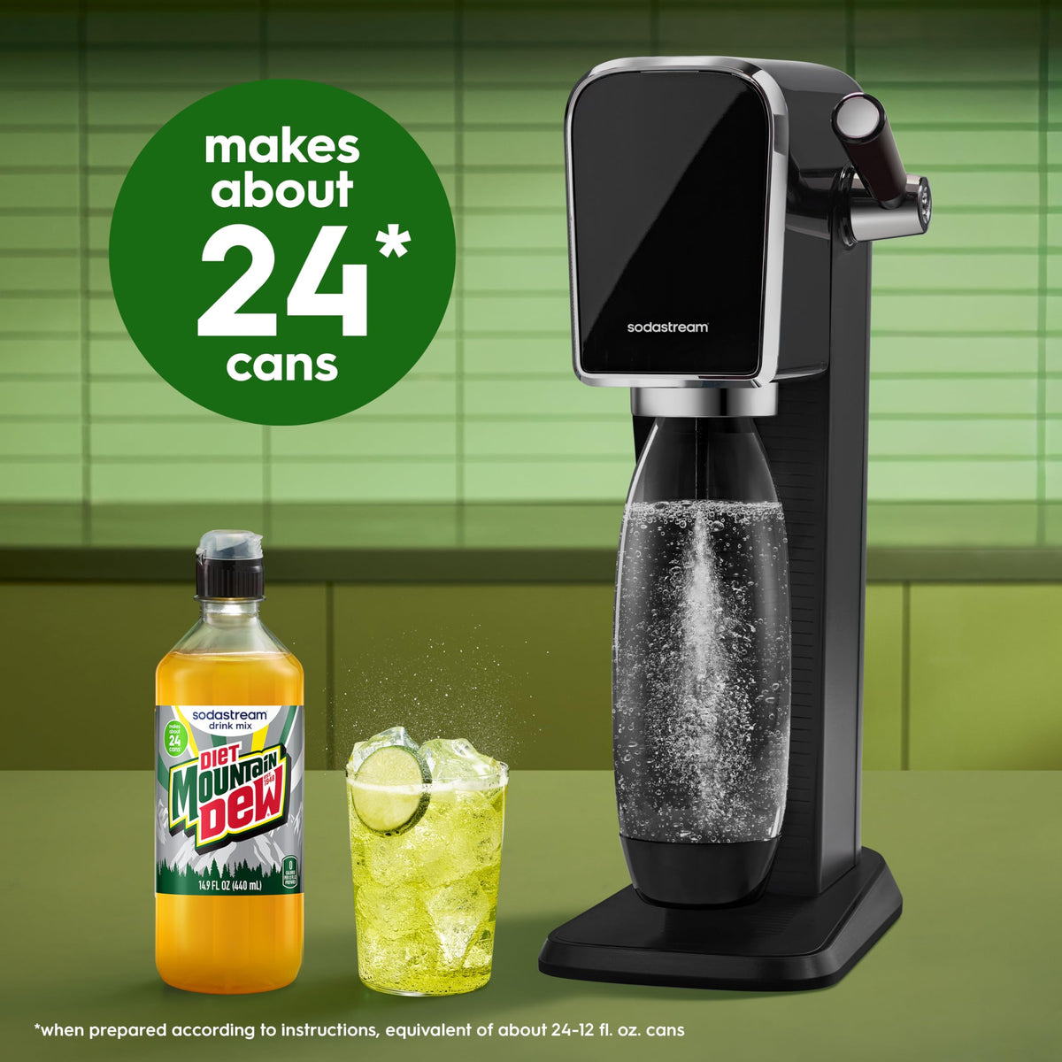Sodastream Diet Mountain Dew New Pour Bottles – 4-Pack, 14.9 Fl Oz – Zero-Calorie Soda Mix