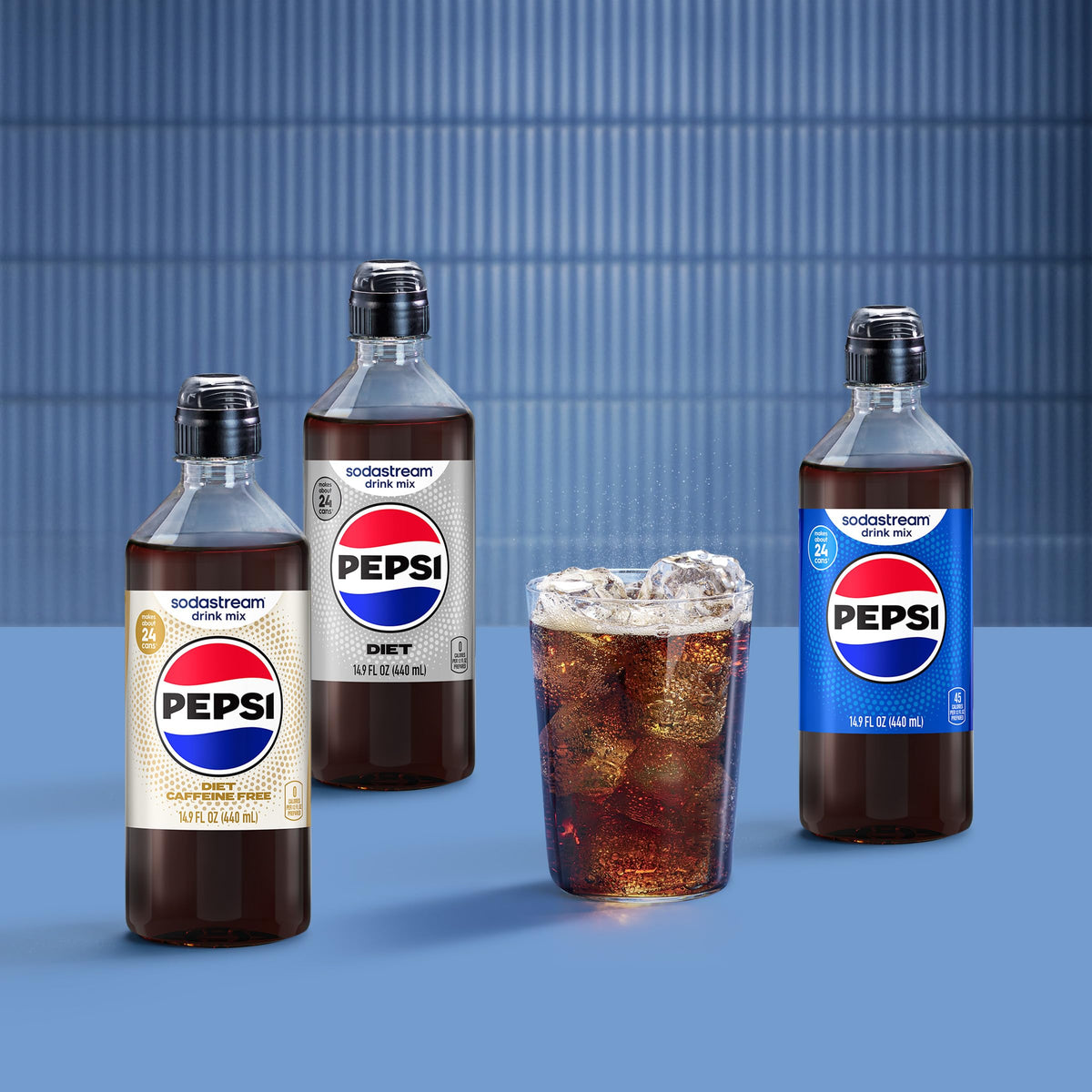 SodaStream Caffeine Free Diet Pepsi New Pour Bottle Beverage Mix – 4 x 440 ml