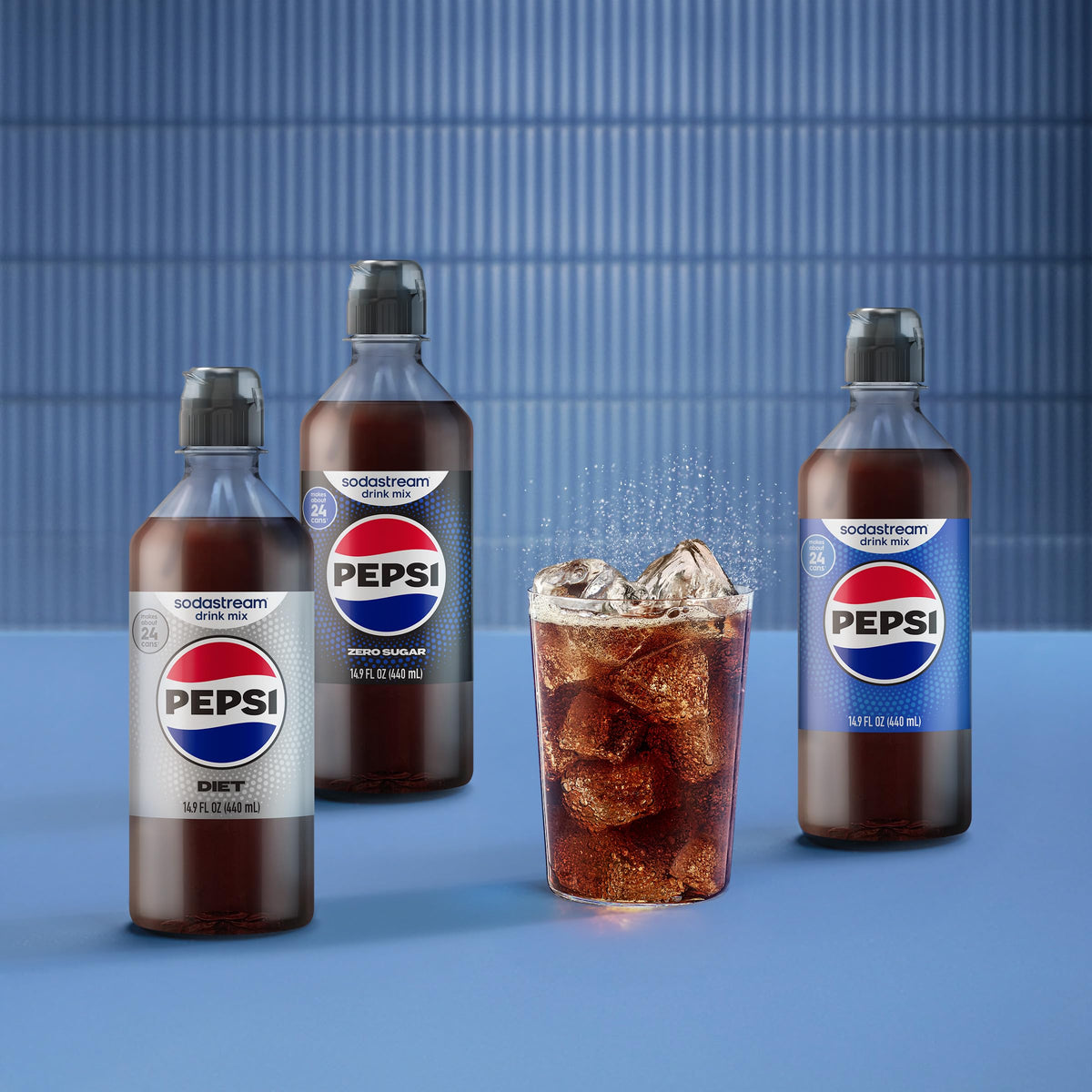SodaStream Diet Pepsi New Pour Bottle Beverage Mix (440ml, Pack of 4) – Calorie-Free Diet Cola Flavor