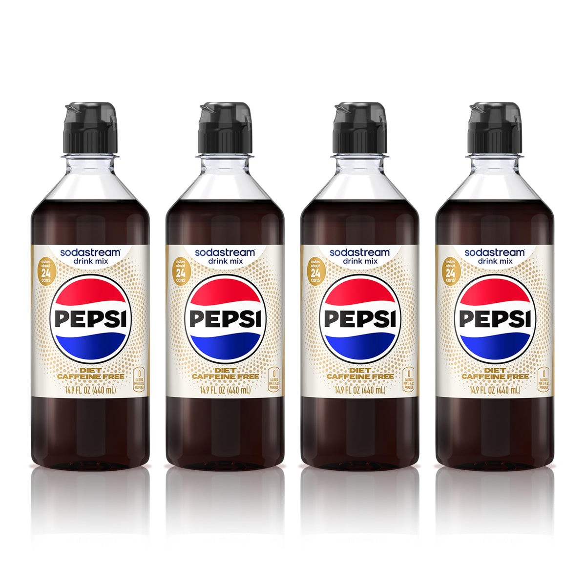 SodaStream Caffeine Free Diet Pepsi New Pour Bottle Beverage Mix – 4 x 440 ml