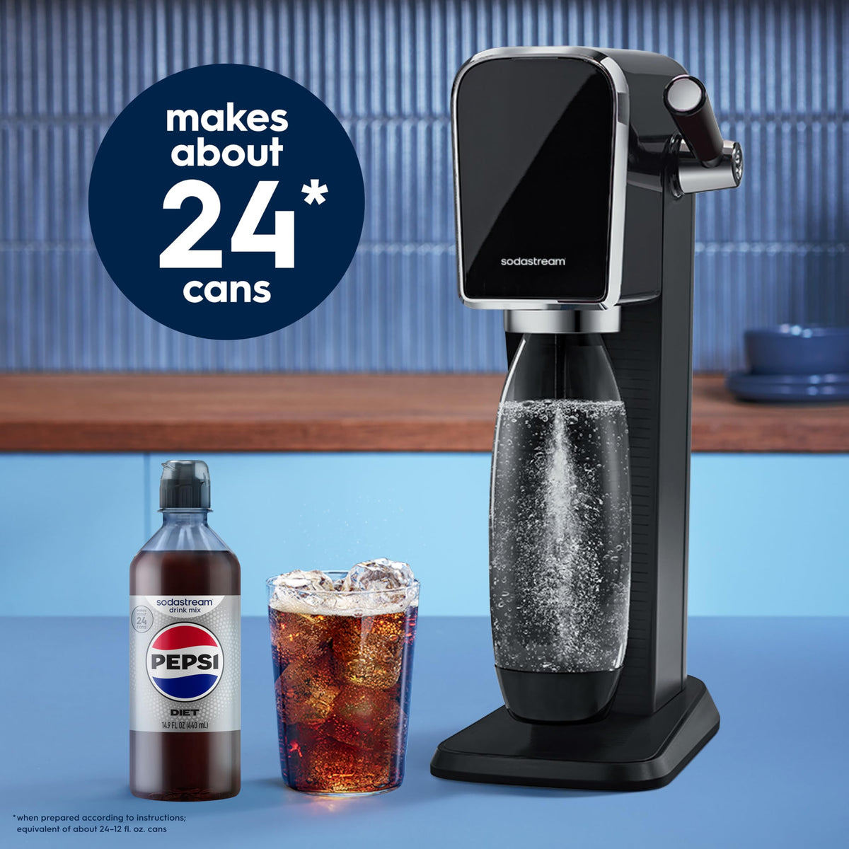 SodaStream Diet Pepsi New Pour Bottle Beverage Mix (440ml, Pack of 4) – Calorie-Free Diet Cola Flavor
