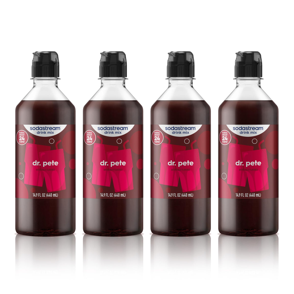 SodaStream Dr Pete New Pour Bottle – 4 Pack, 14.9 fl oz