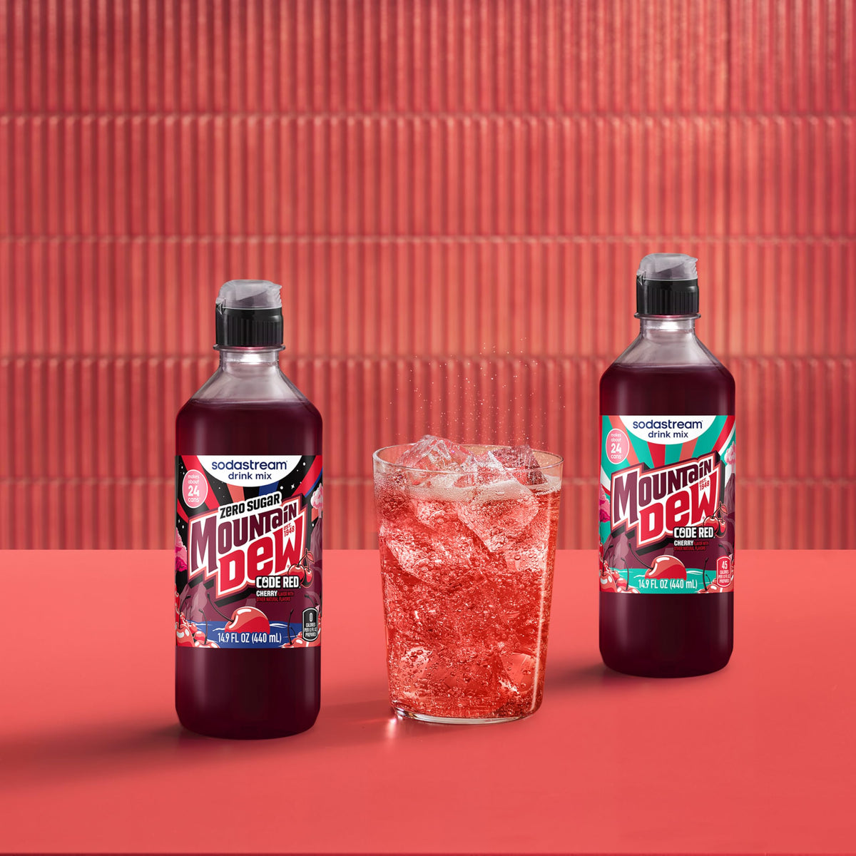 SodaStream MTN Dew Code Red Zero New Pour Bottle Drink Mix – Pack of 4