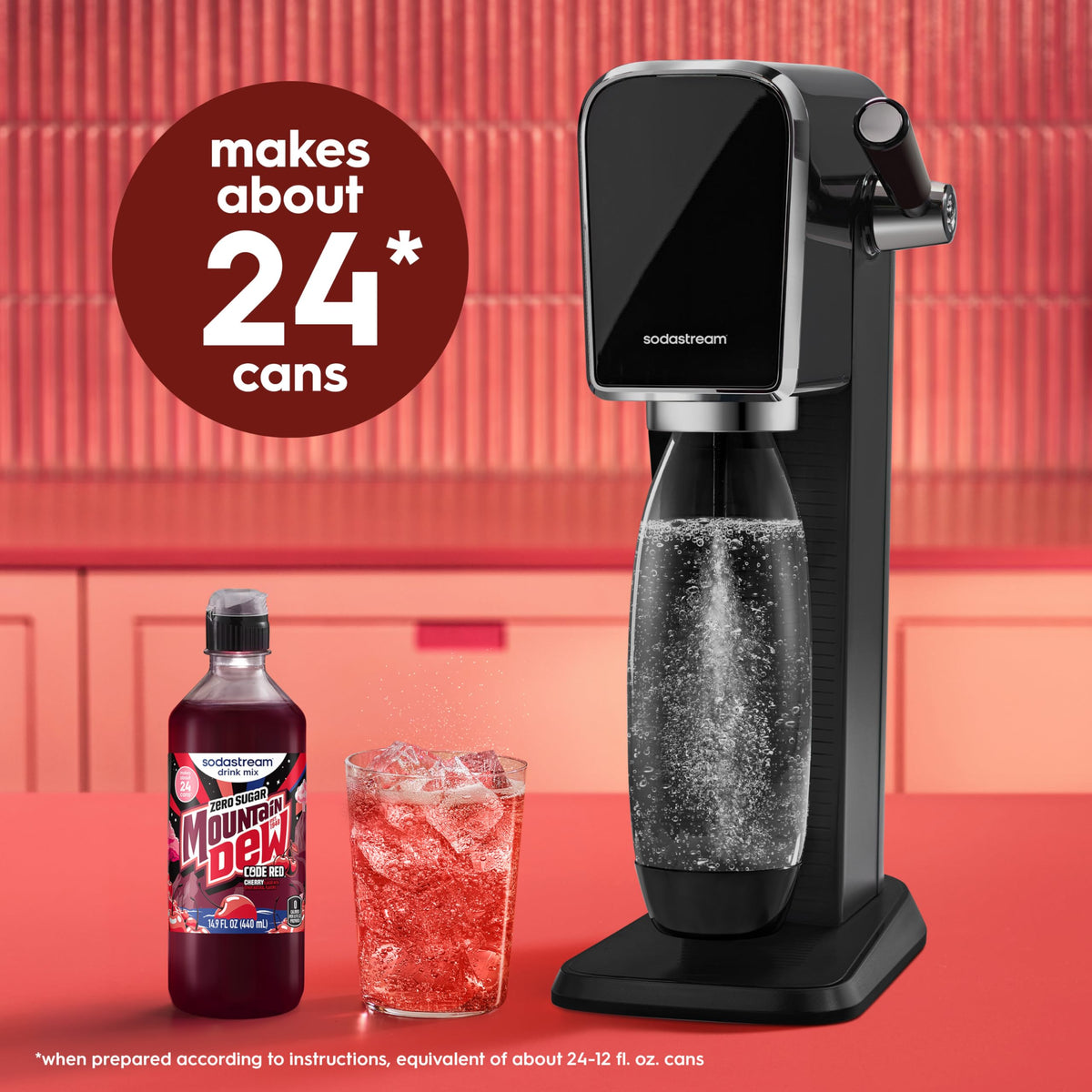 SodaStream MTN Dew Code Red Zero New Pour Bottle Drink Mix – Pack of 4