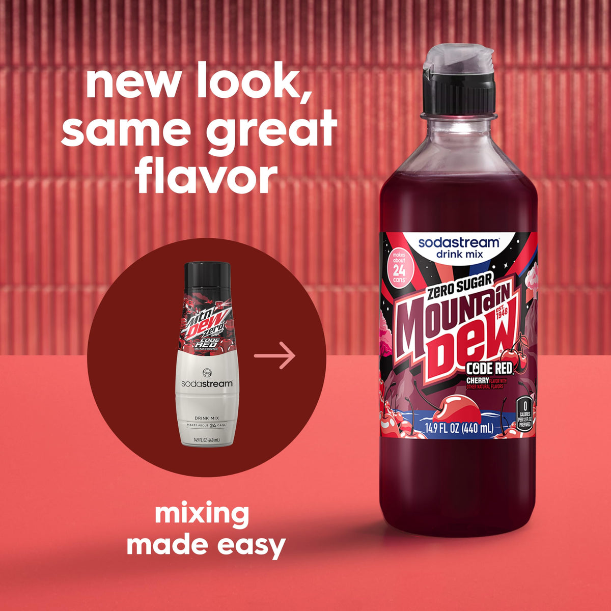 SodaStream MTN Dew Code Red Zero New Pour Bottle Drink Mix – Pack of 4