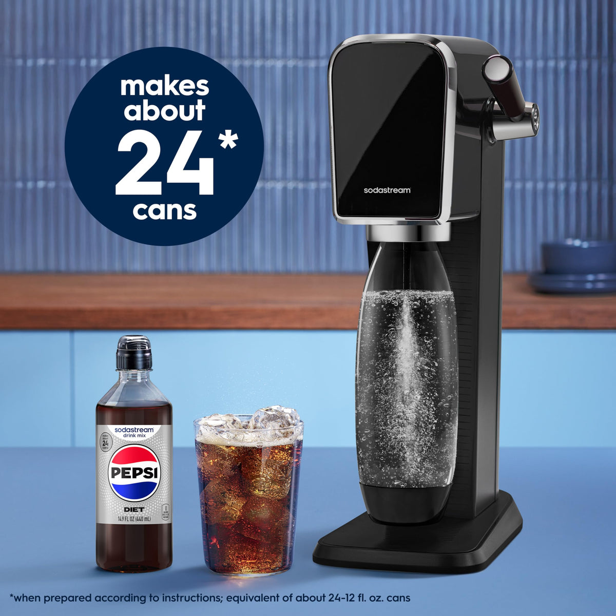 SodaStream Pepsi & MTN Dew Variety Pack – 3 x 440ml Diet Beverage Mixes for Sparkling Water