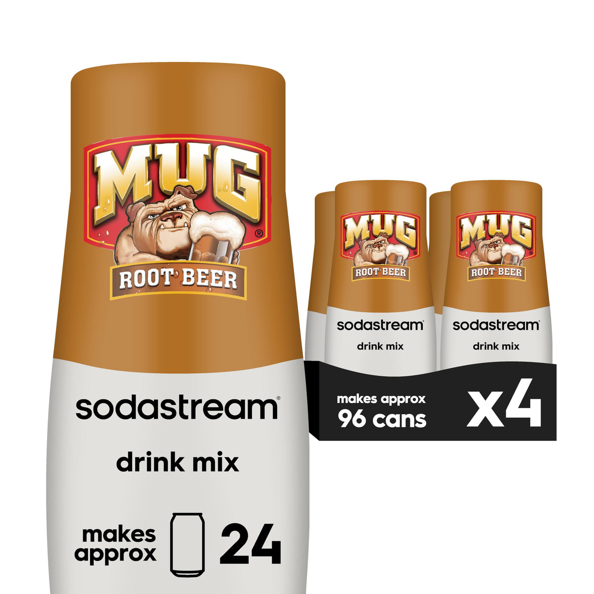SodaStream MUG Root Beer Drink Mix – Pack of 4 (Caffeine Free)