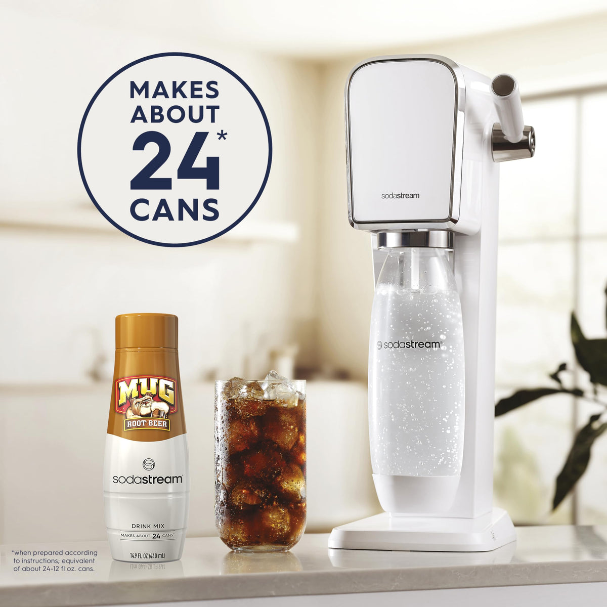 SodaStream MUG Root Beer Drink Mix – Pack of 4 (Caffeine Free)
