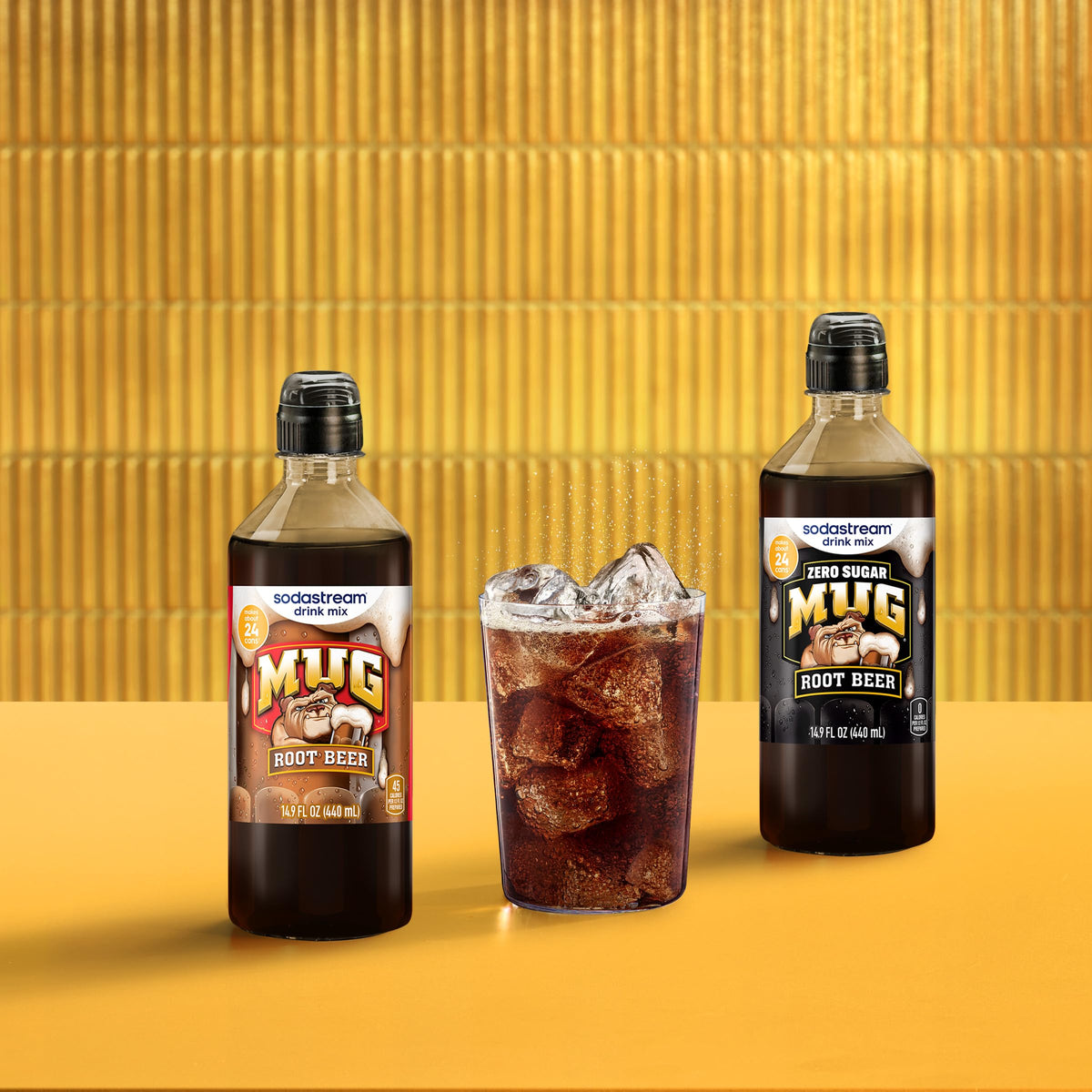 SodaStream Mug Root Beer New Pour Bottle Drink Mix (440ml, Pack of 4) – Zero-Calorie Flavor