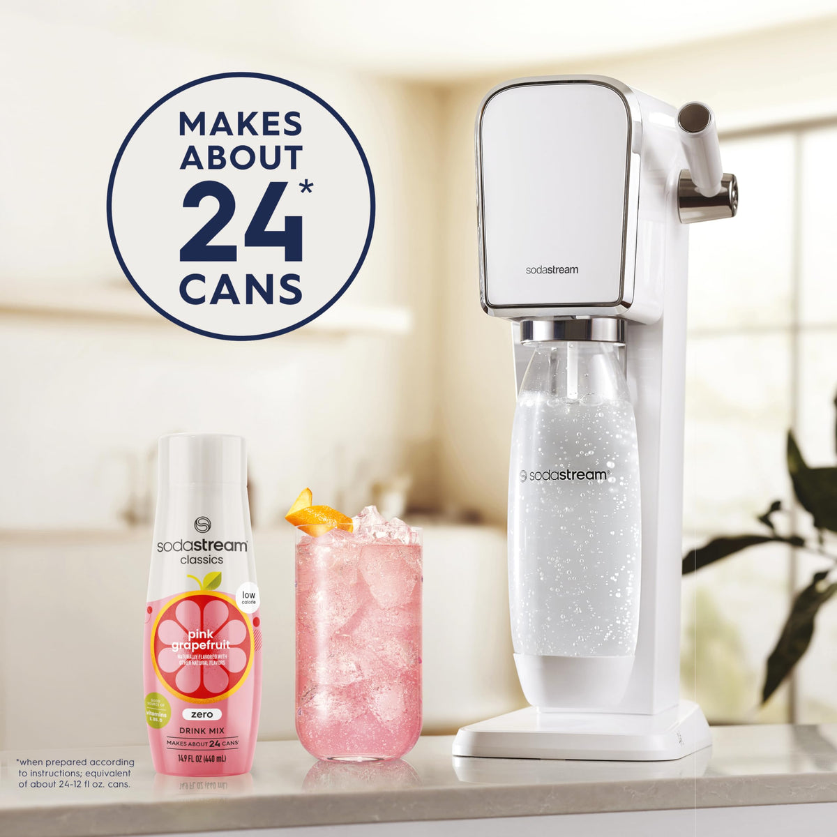 SodaStream Pink Grapefruit Zero Calorie Drink Mix – Pack of 4 (4 x 440ml)