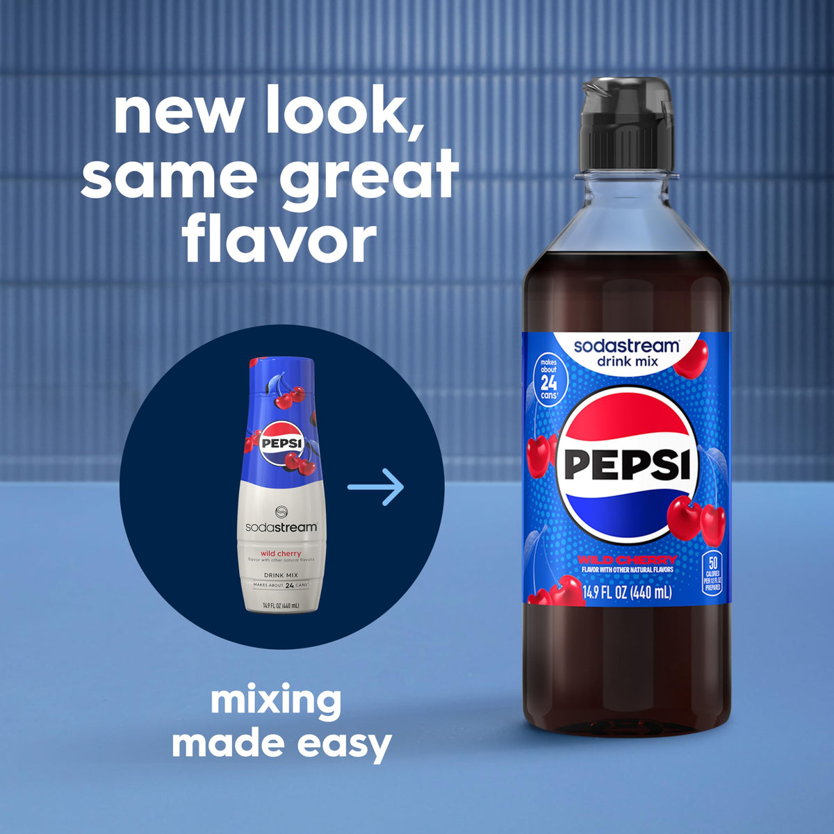 SodaStream Pepsi Wild Cherry Drink Mix – New Pour Bottle 4-Pack (440ml)