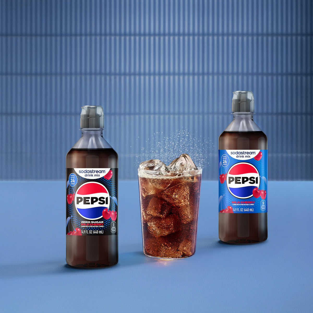 Sodastream Pepsi Wild Cherry Zero Sugar Drink Mix 440ml (4-Pack) – New Easy-Pour Bottle