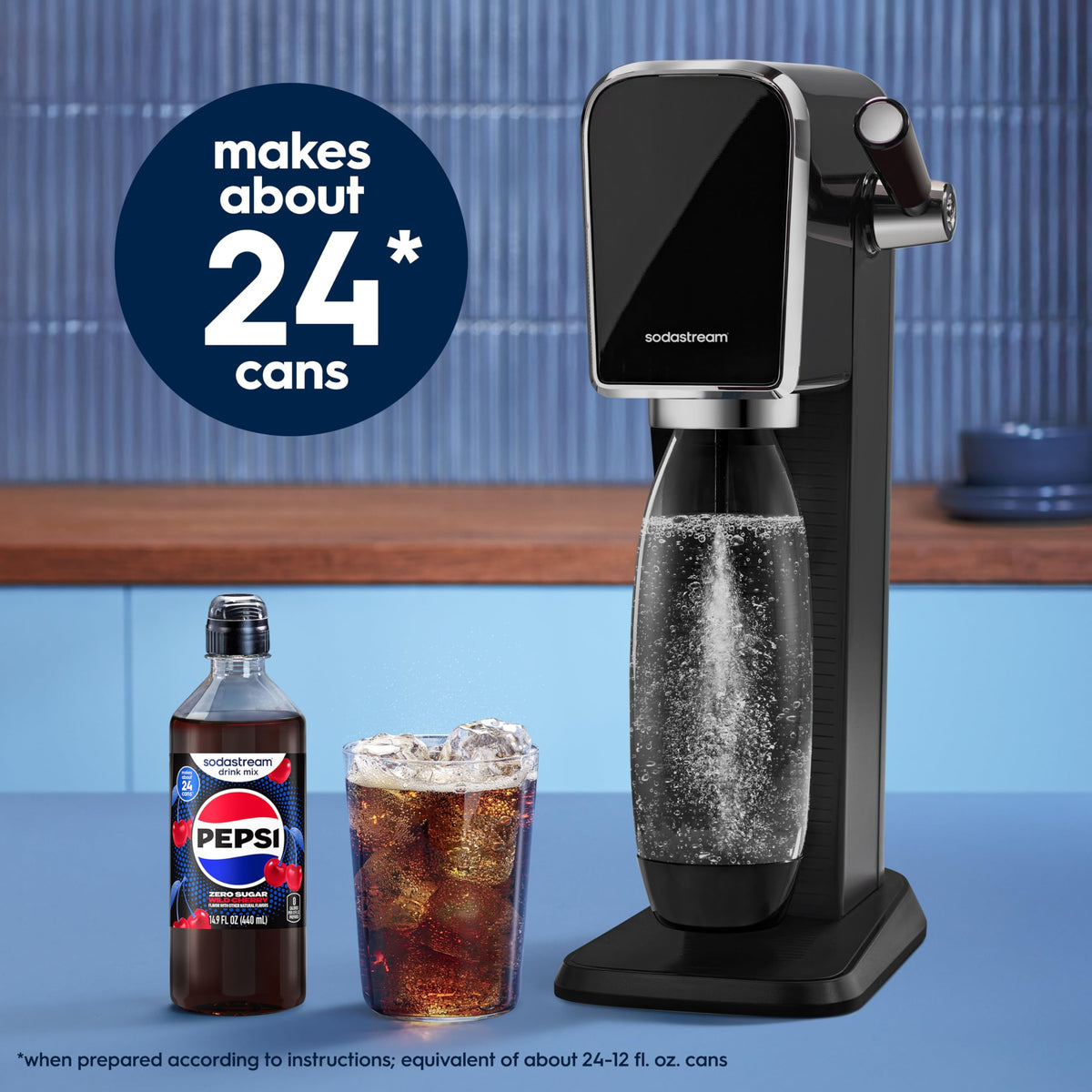 Sodastream Pepsi Wild Cherry Zero Sugar Drink Mix 440ml (4-Pack) – New Easy-Pour Bottle