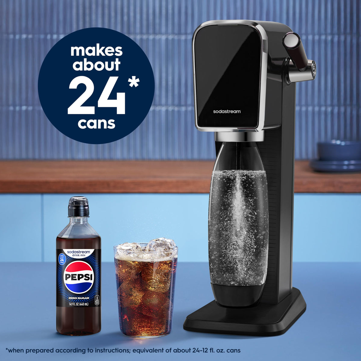 SodaStream Pepsi Zero Sugar New Pour Bottle Beverage Mix – Pack of 4, 14.9 fl oz each
