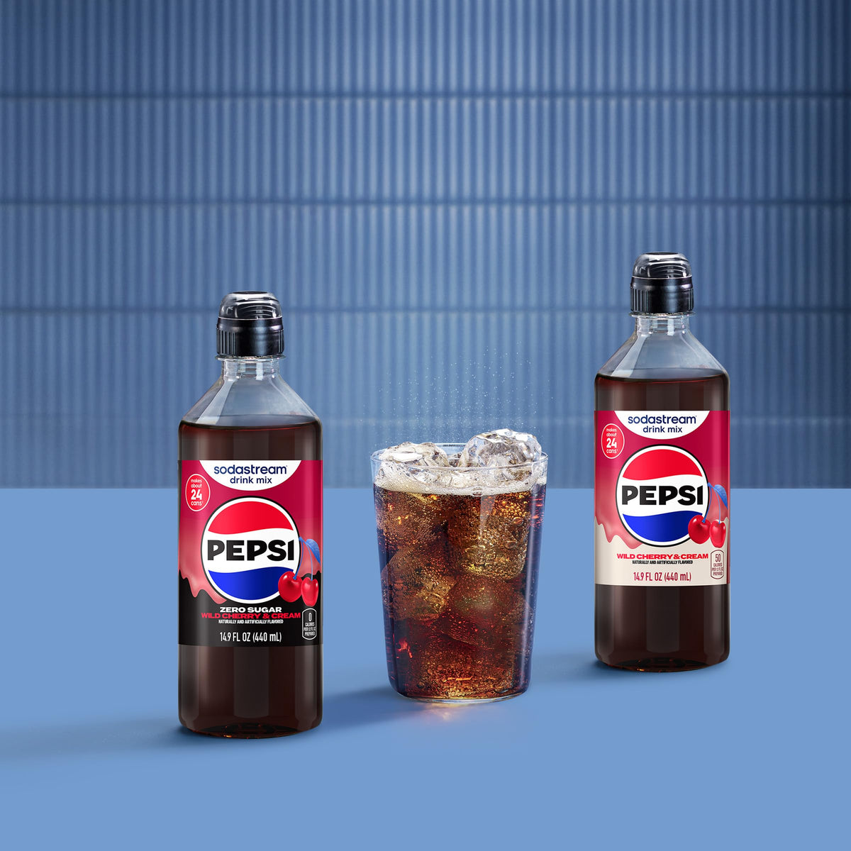 SodaStream Zero Wild Cherry Pepsi & Cream 440ml Pour Bottle – Pack of 4