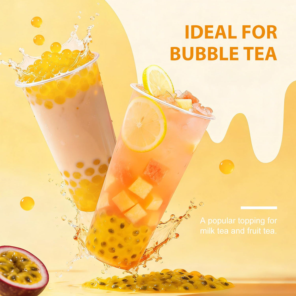 Soeos Passion Fruit Popping Boba – 6.6lbs Premium Bubble Tea Toppings