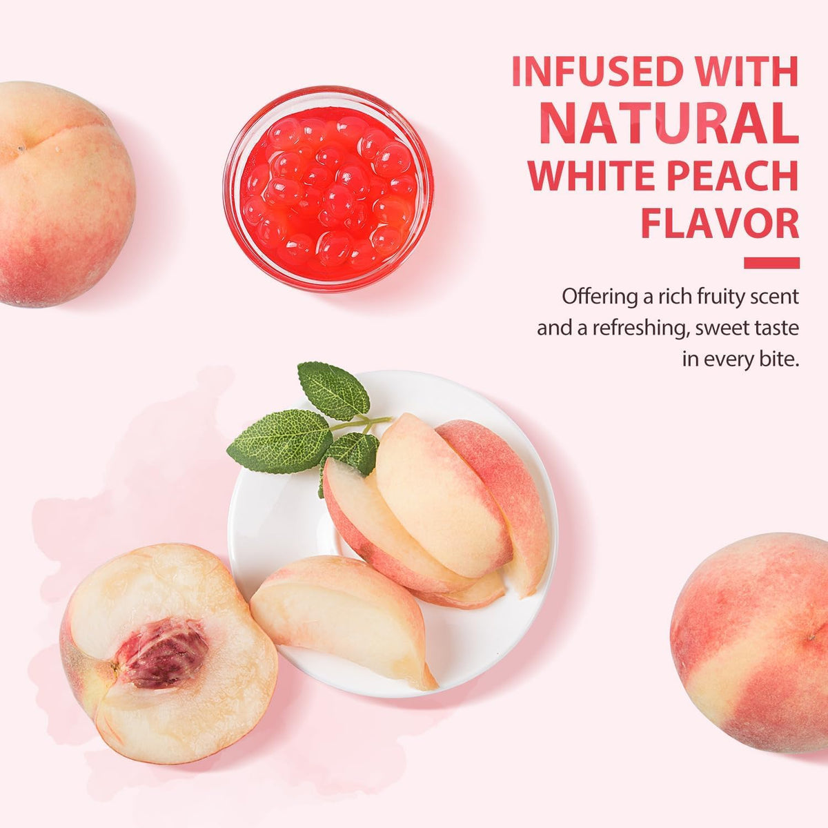 Soeos Peach Popping Boba – 6.6 lb Bursting Peach Pearls for Bubble Tea, Desserts & Yogurt