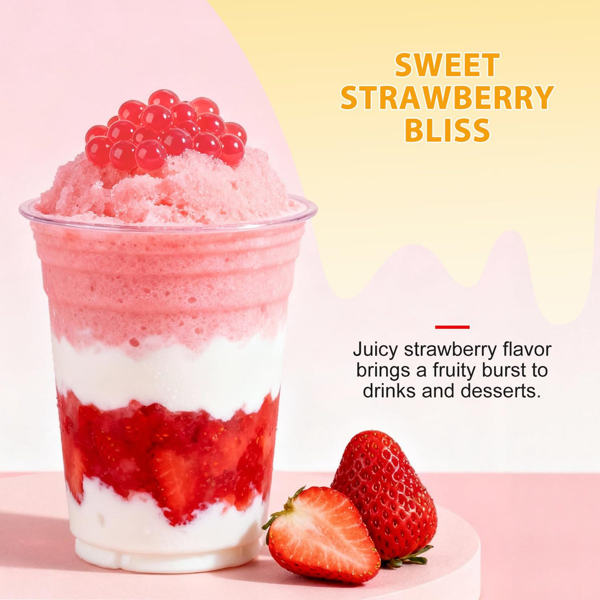 Soeos Strawberry Mango Passion Fruit Popping Boba – 3-Pack, 1.2lbs (550g), Ready-to-Use Pearls for Bubble Tea & Desserts