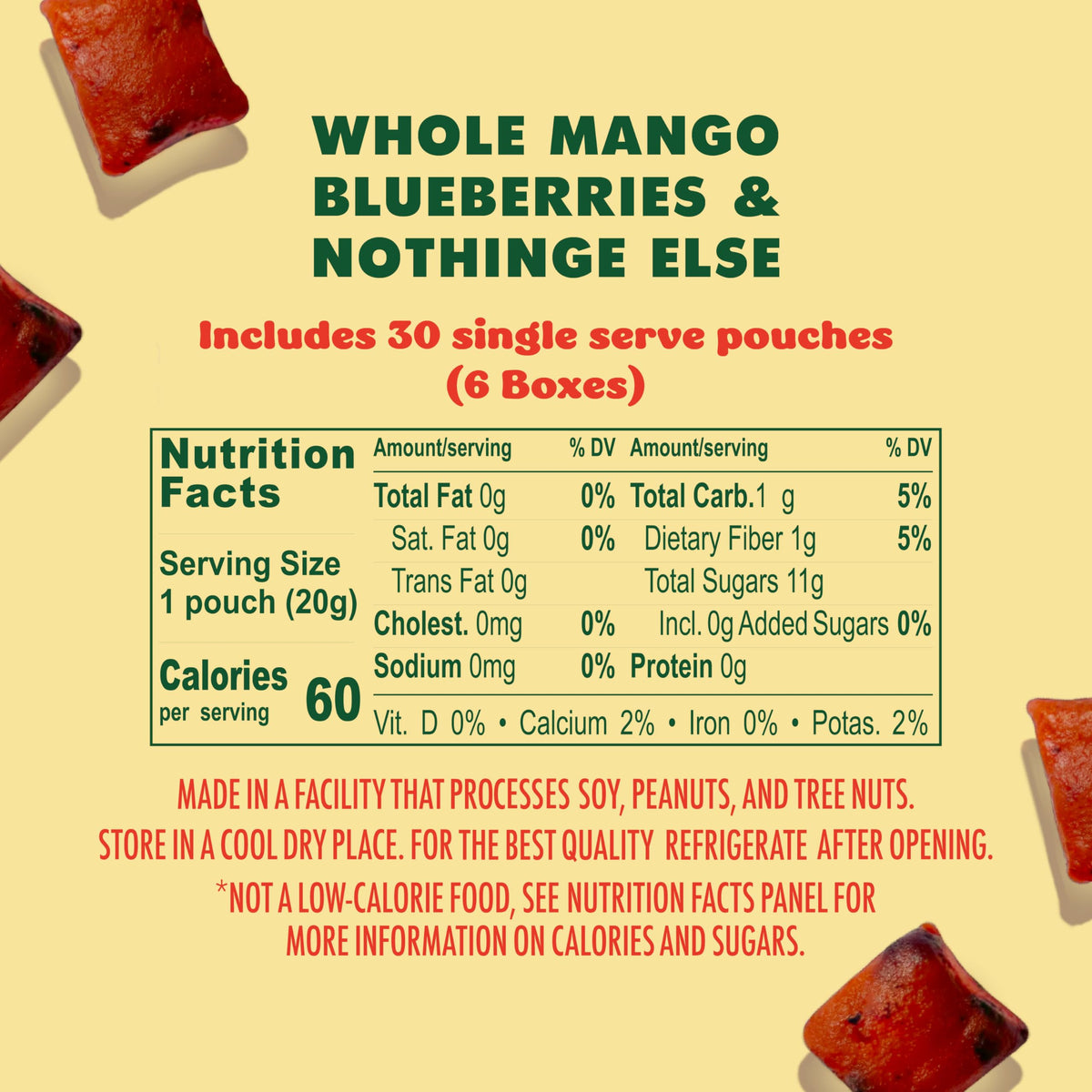 SOLELY Organic Mango and Blueberry Gummies – 30 Pouches, Vegan, Non-GMO, Shelf-Stable