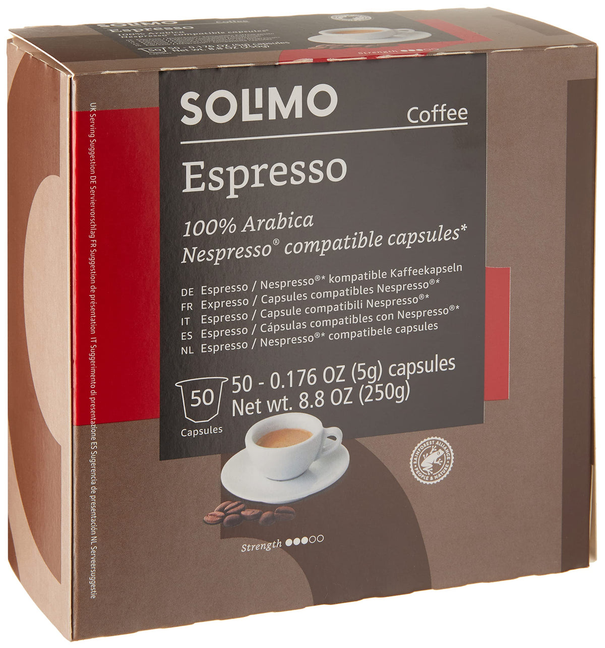 Solimo Espresso Capsules – Medium Roast, OriginalLine Compatibility, 50 Count