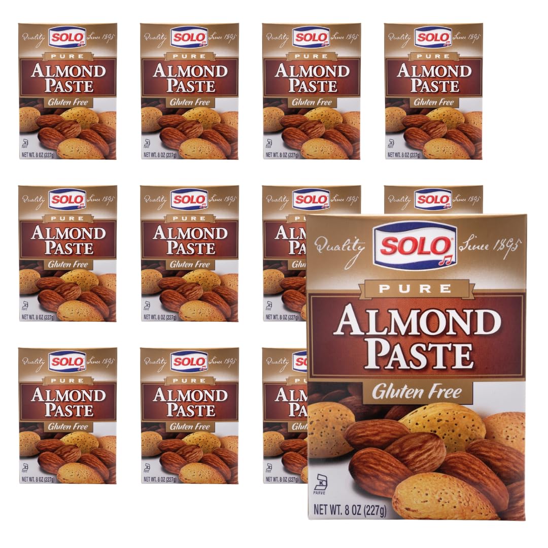 SOLO Almond Paste 8oz (Pack of 12) – Gluten Free & Kosher Certified, Ready to Use