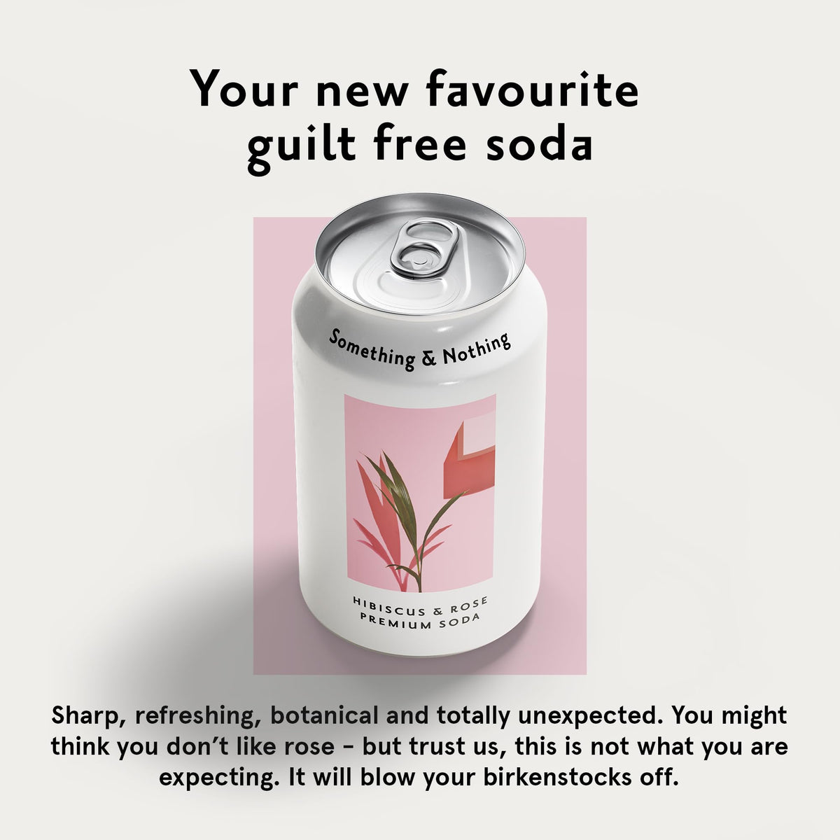 Something & Nothing Hibiscus & Rose Sparkling Water — Lightly Carbonated, Full Flavor with Grape & Lemon Juice | Vegan & Low Calorie | 12 x 12oz Cans
