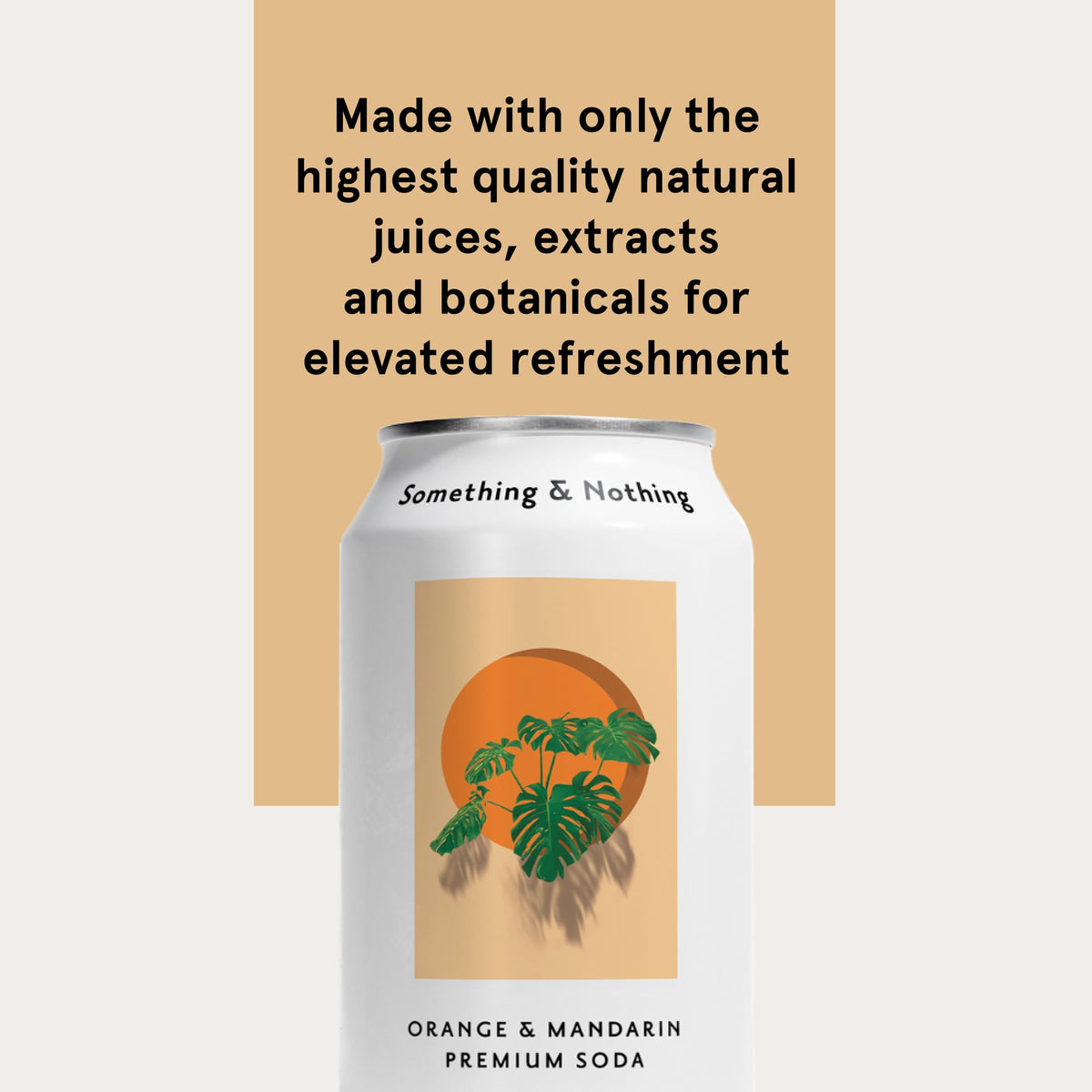 Something & Nothing Orange & Mandarin Sparkling Water — Lightly Carbonated, Low-Cal Vegan Soda (12x12oz Cans)