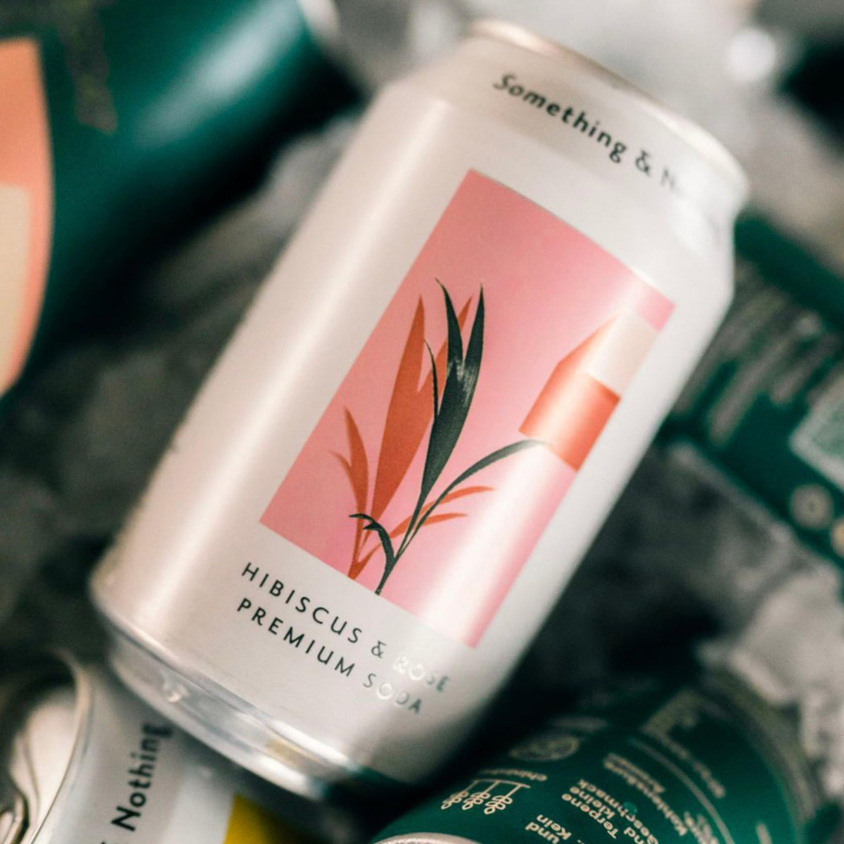 Something & Nothing Hibiscus & Rose Sparkling Water — Lightly Carbonated, Full Flavor with Grape & Lemon Juice | Vegan & Low Calorie | 12 x 12oz Cans
