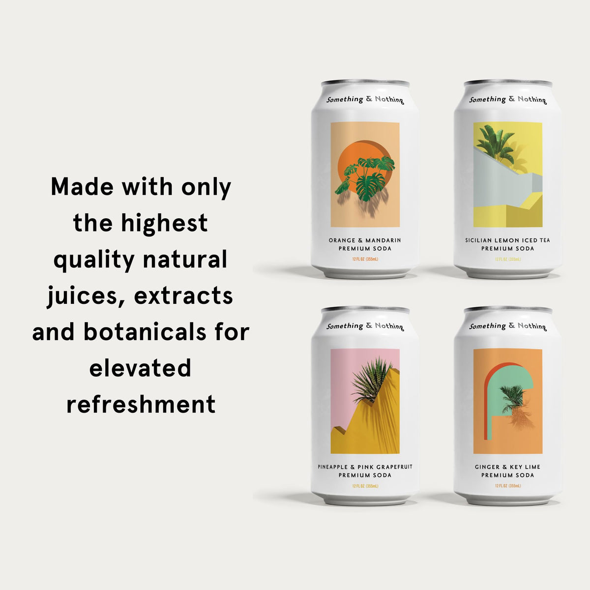 Something & Nothing Variety Pack Flavoured Sparkling Water – 12 Cans, Vegan & Low Calorie