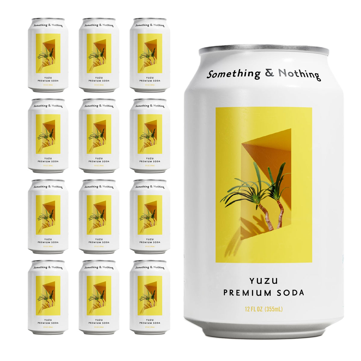 Something & Nothing Yuzu Sparkling Water – Lightly Carbonated, Full Flavor with Grape & Lemon Juices | Vegan & Low Calorie Soda | 12 x 12oz Cans