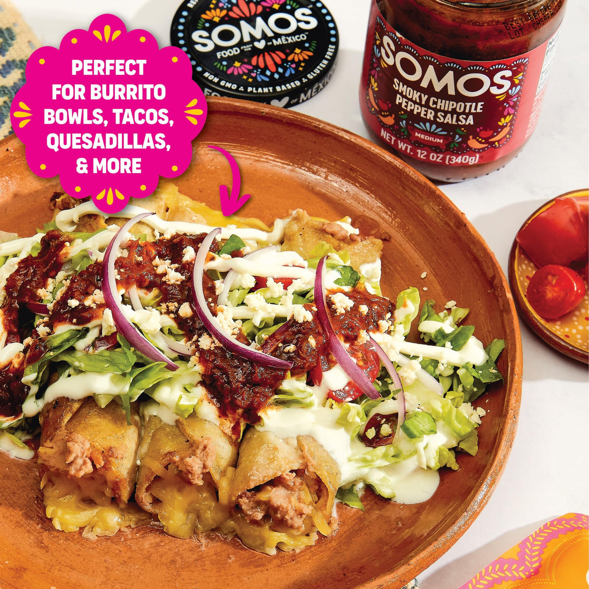 SOMOS Spicy Refried Beans – Gluten Free, Non-GMO, Vegan & Microwaveable (10 oz, Pack of 6)